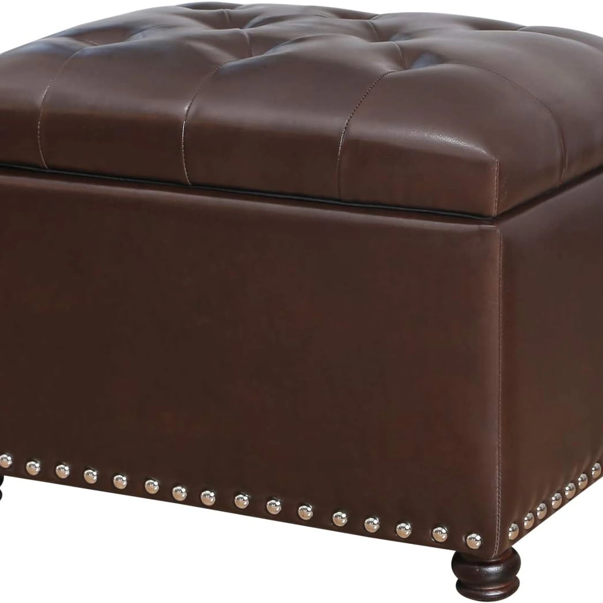 Joveco Navy Blue Upholstered Storage Ottoman – styled home scene