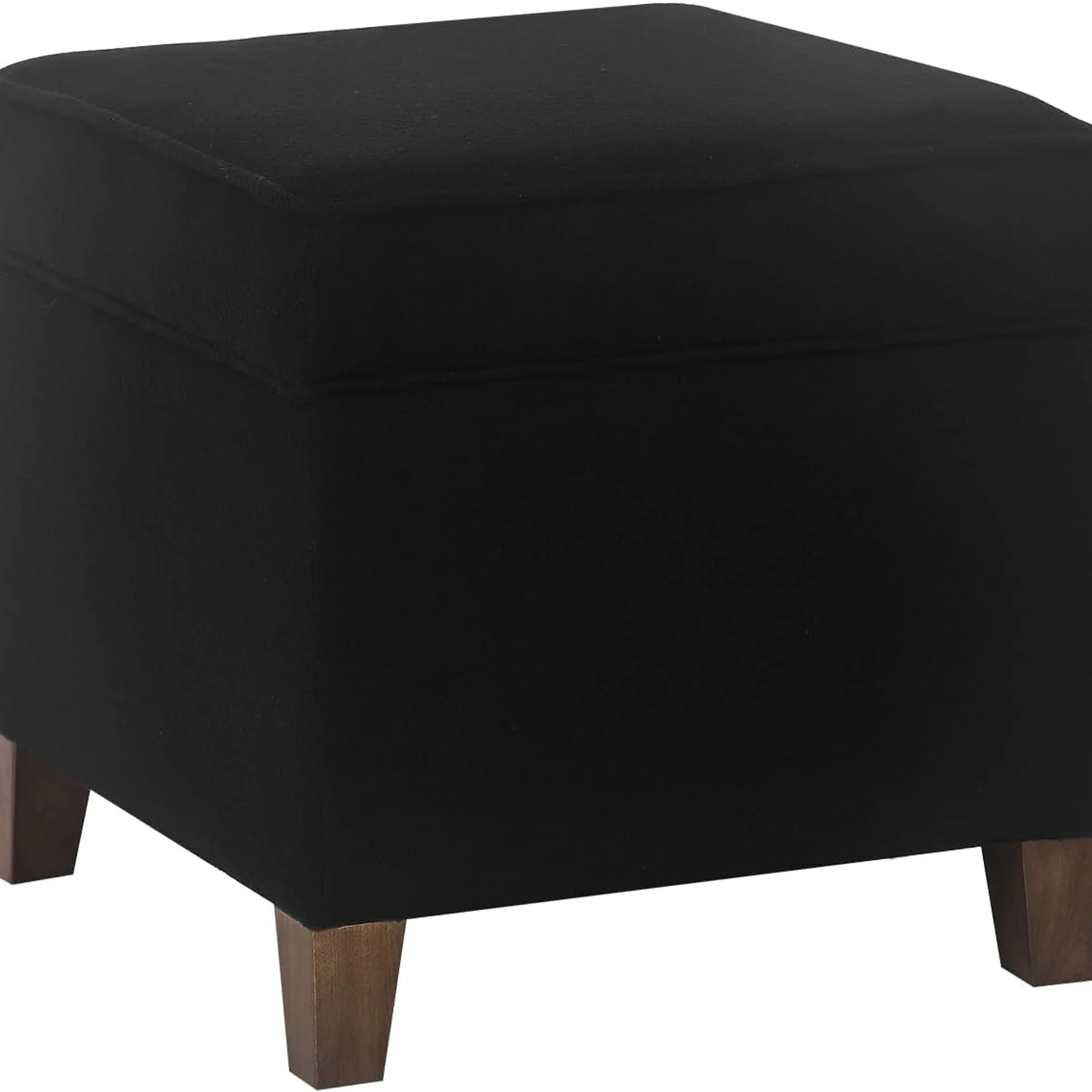 Adeco Black Fabric Square Storage Ottoman – styled home scene