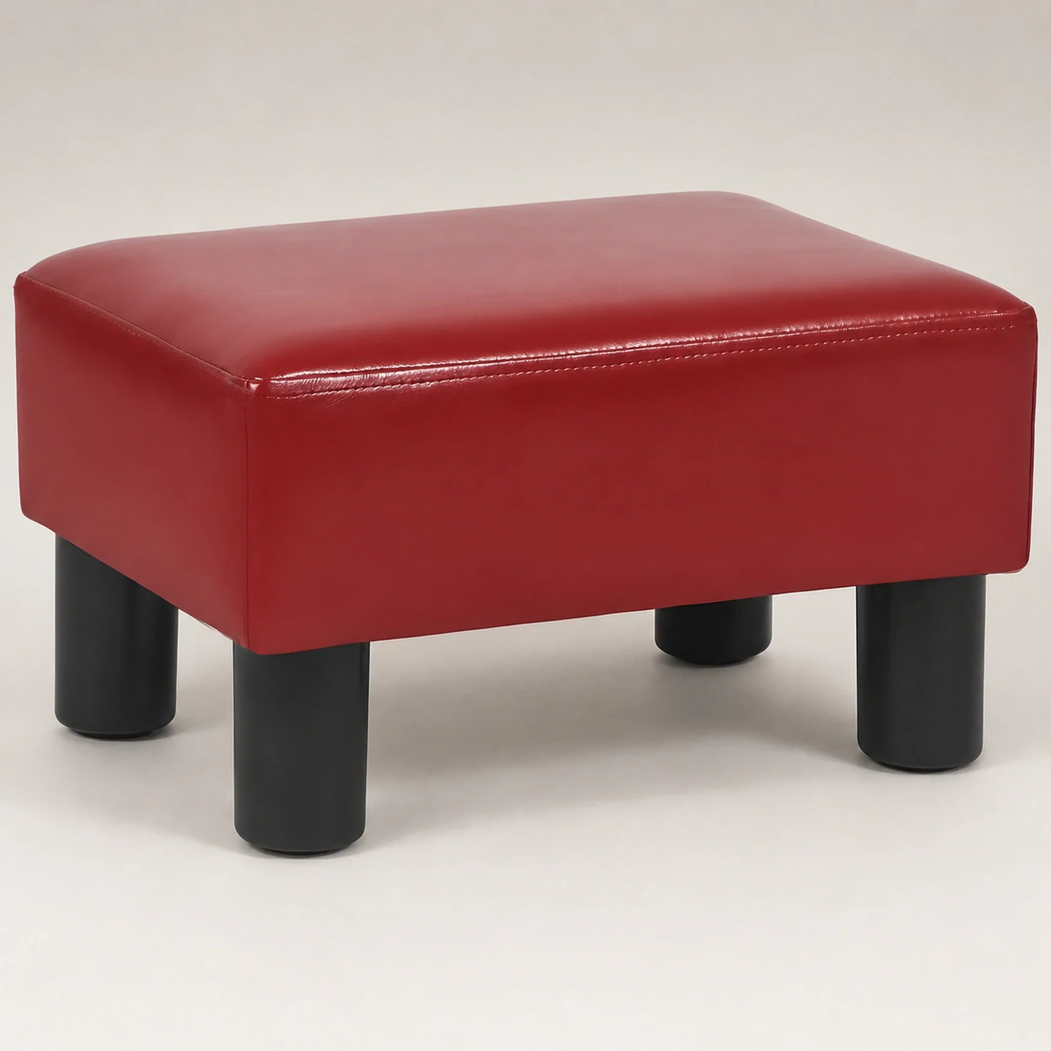 Adeco Burgundy Red storage ottoman – warm studio front view#Color_Burgundy Red