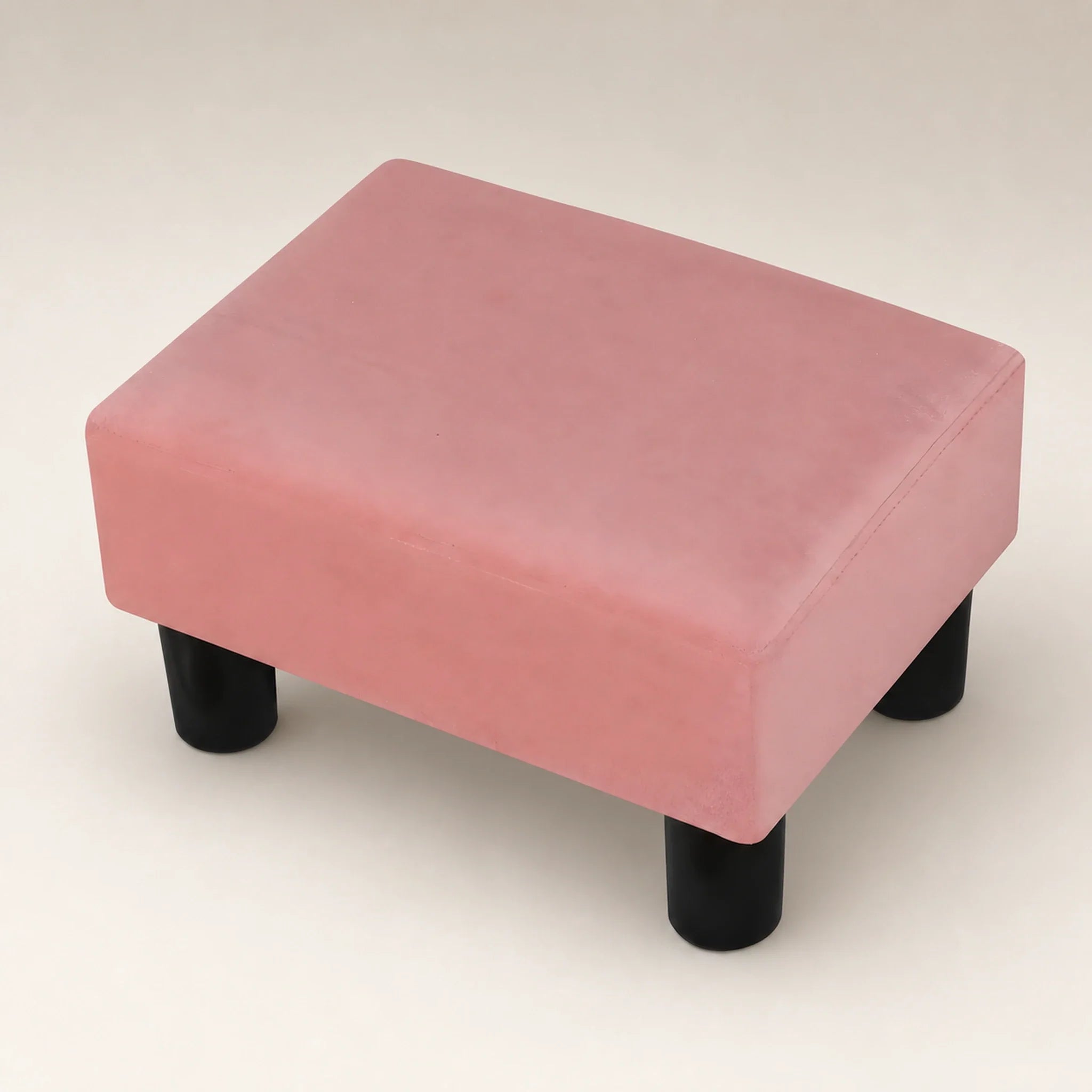 Adeco Dusty Pink storage ottoman – warm studio front view#Color_Dusty Pink
