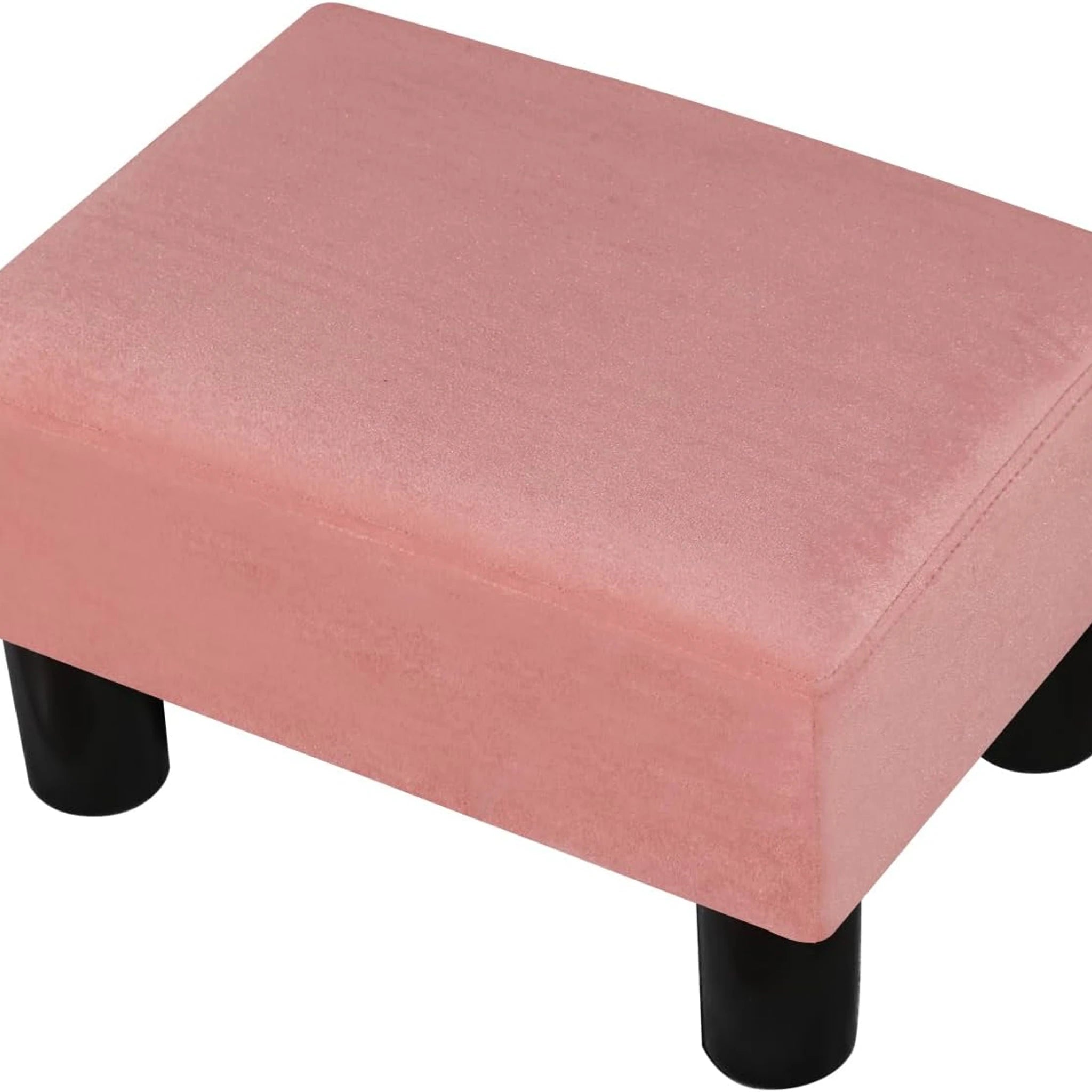 Adeco Dusty Pink Faux Leather Storage Ottoman – styled home scene