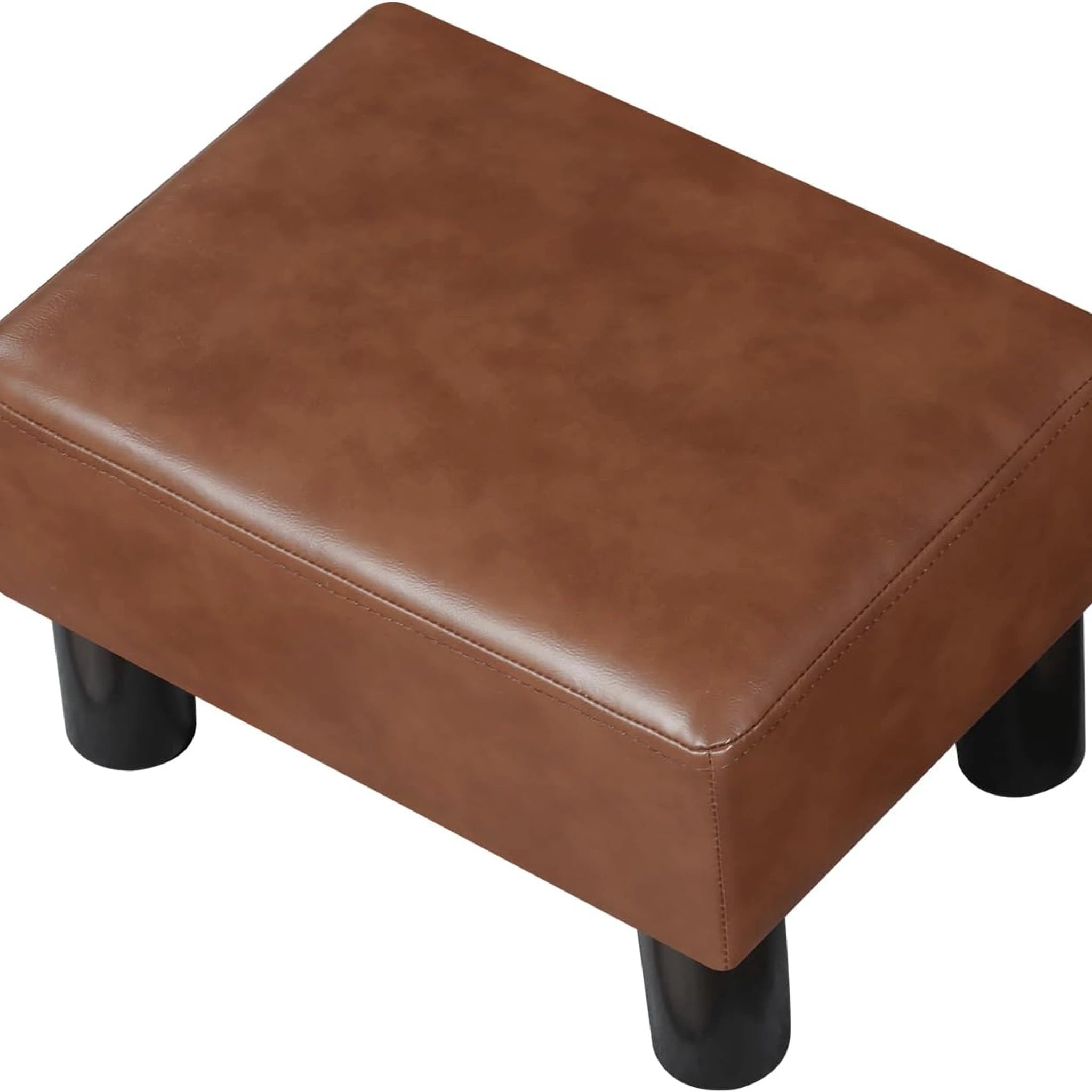 Adeco Gold Brown Pu Faux Leather Storage Ottoman – styled home scene