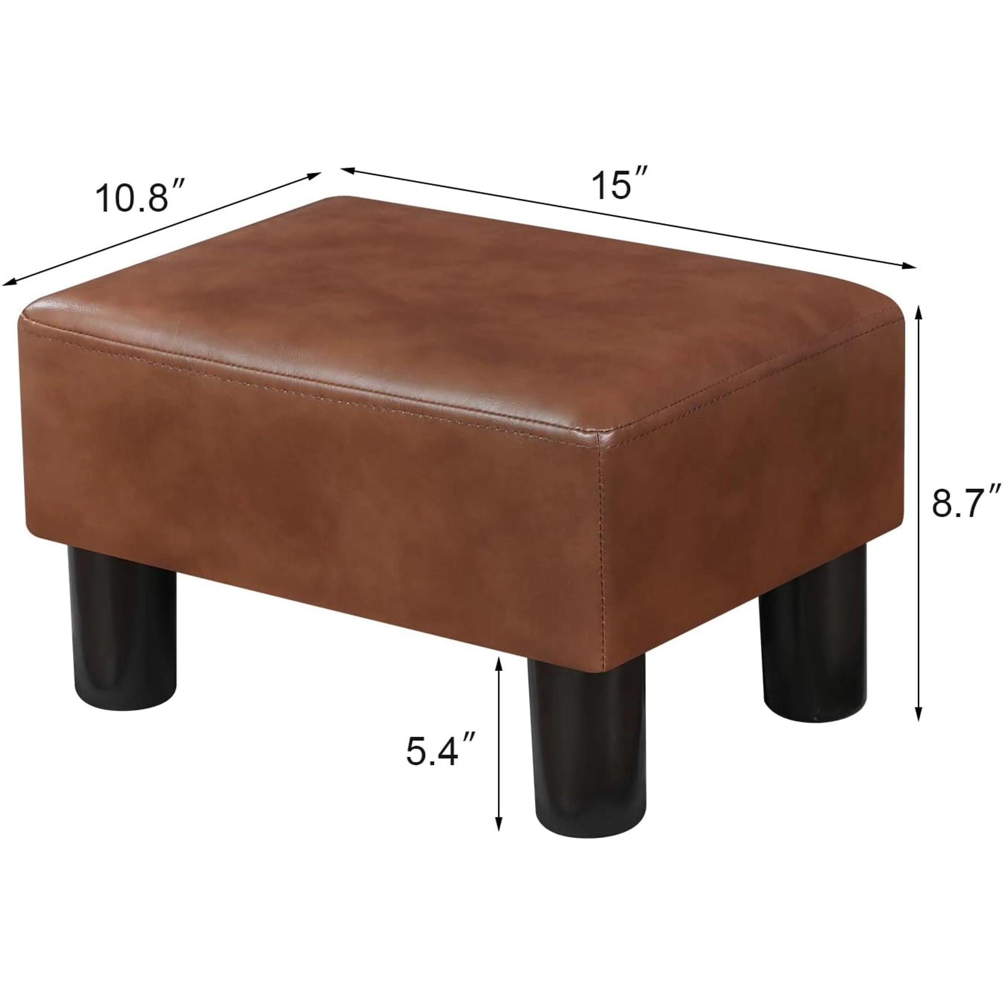 Adeco Gold Brown Pu Faux Leather Storage Ottoman – dimensions chart