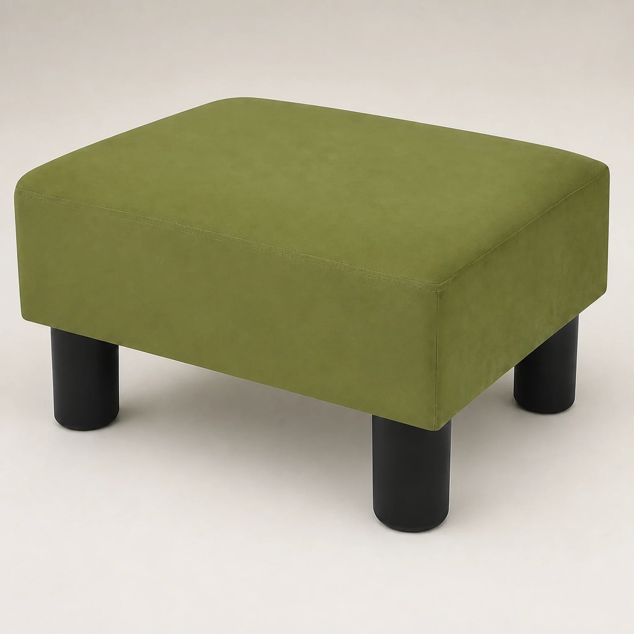 Adeco Grass Green storage ottoman – warm studio front view#Color_Grass Green