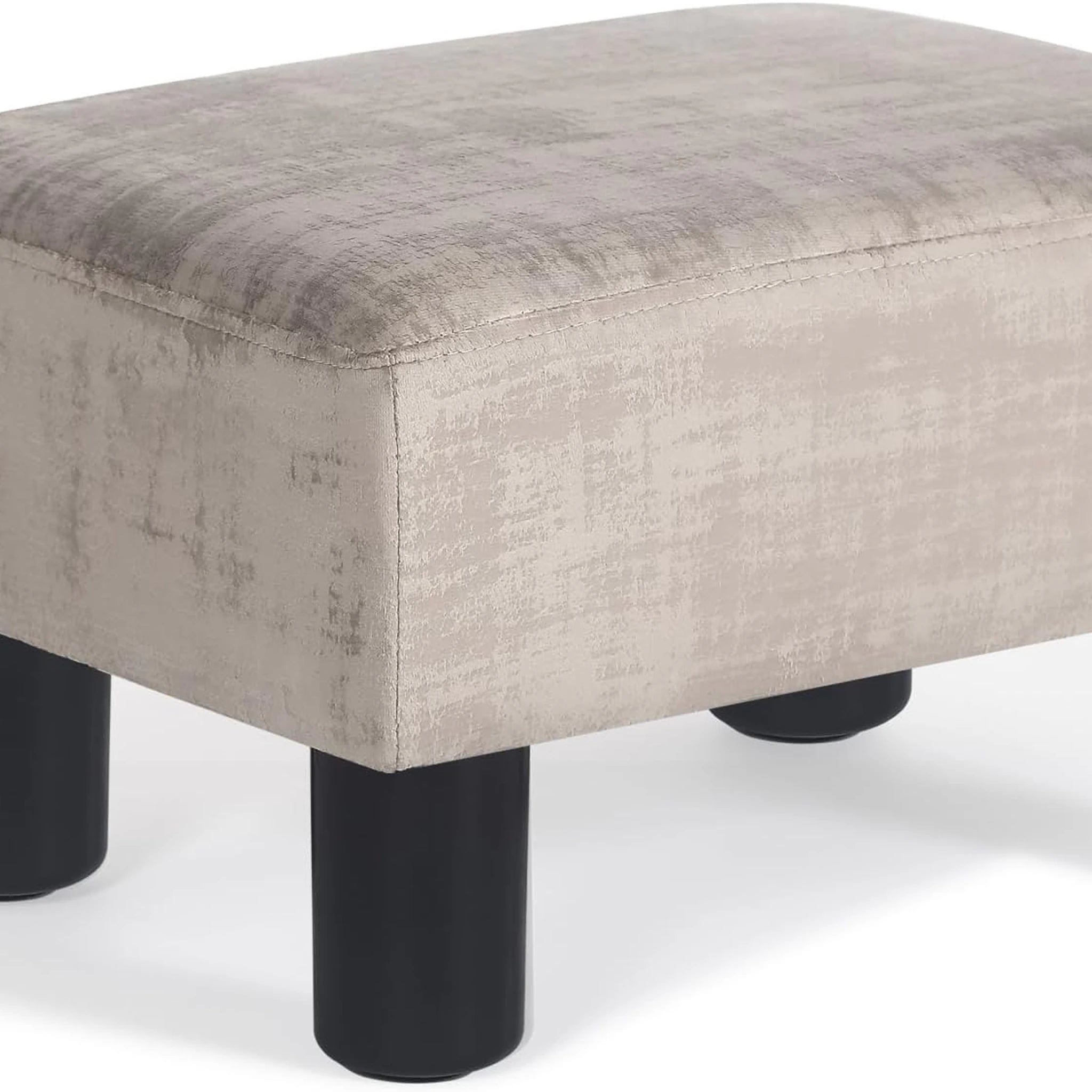 Adeco Grey Faux Leather Storage Ottoman – styled home scene
