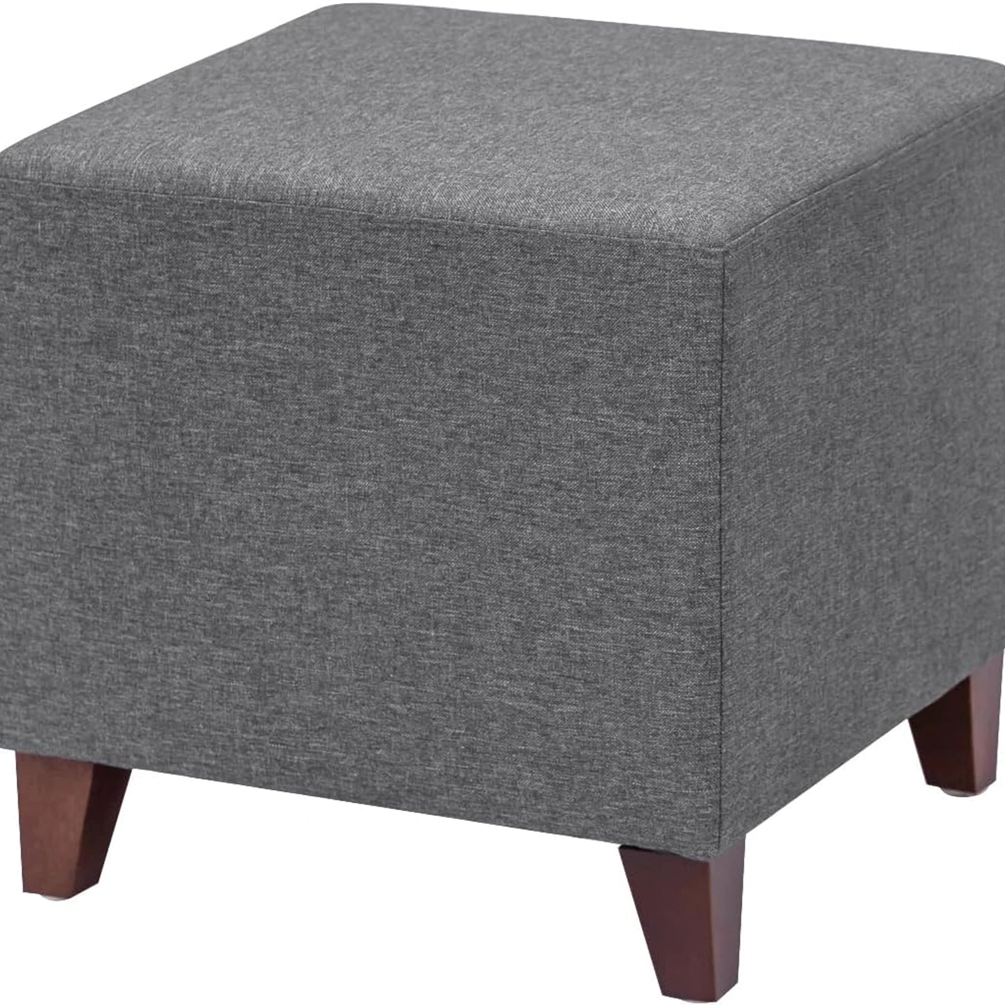 Adeco Grey Linen Square Vanity Stool – styled home scene