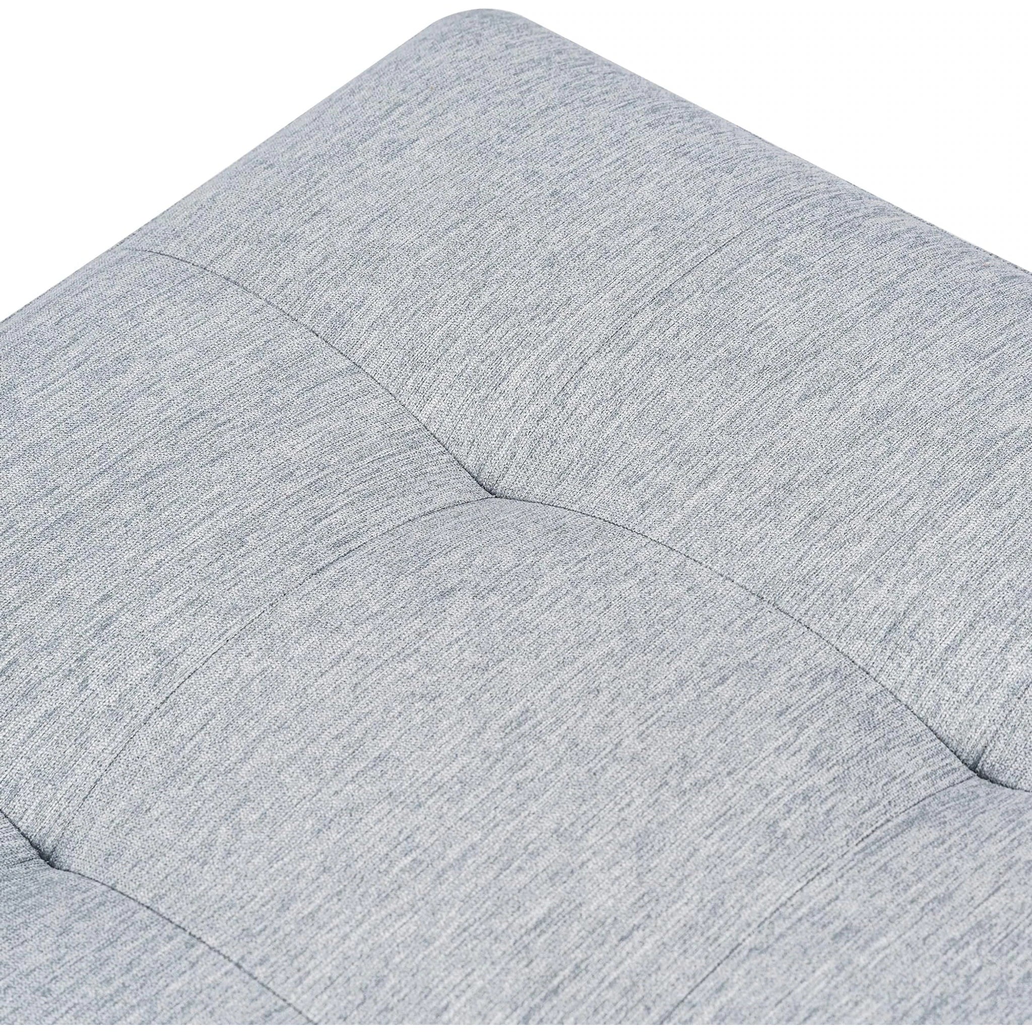 Adeco Ice Grey Fabric Storage Ottoman – detail and materials view