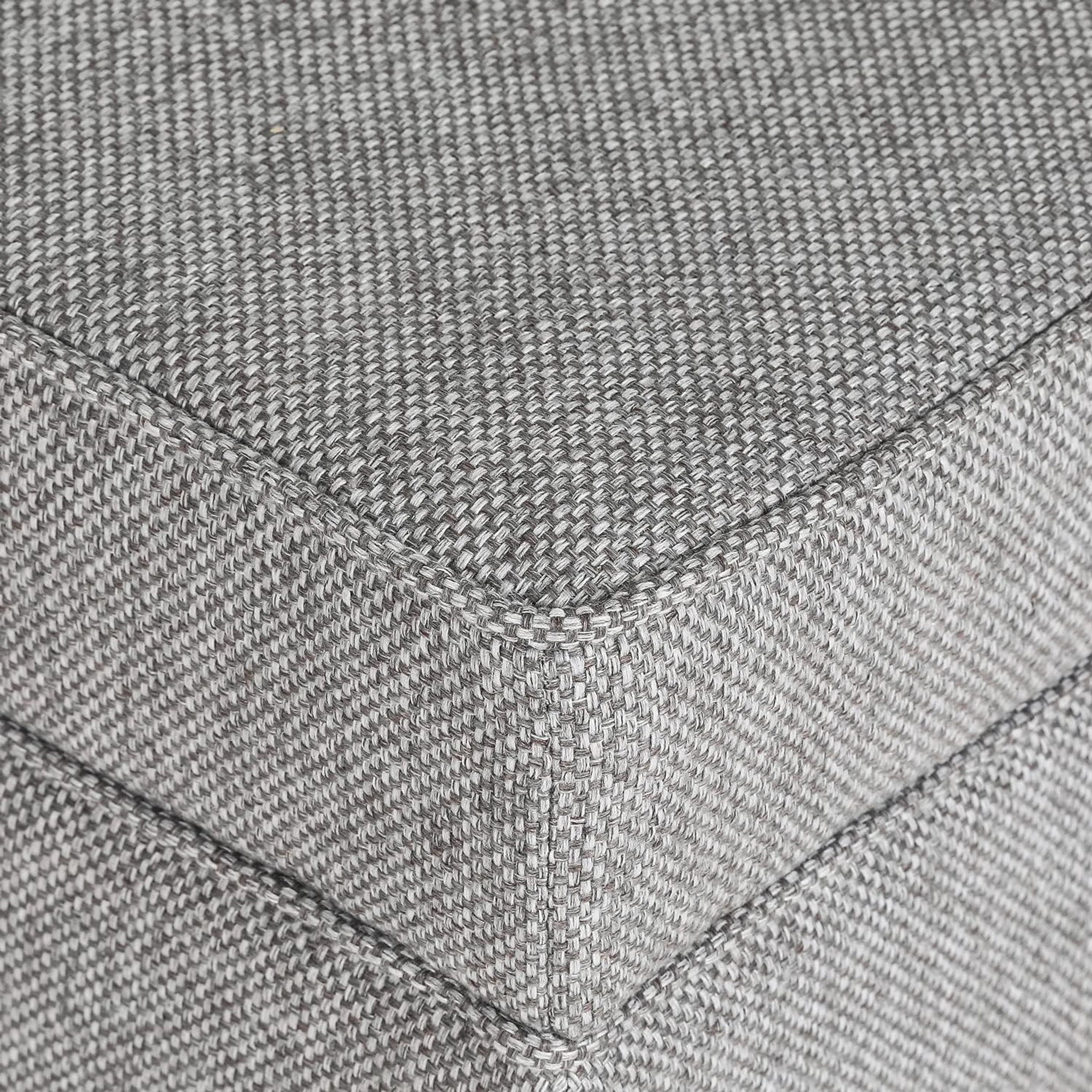 Adeco Light Gray Fabric Square Storage Ottoman – detail and materials view