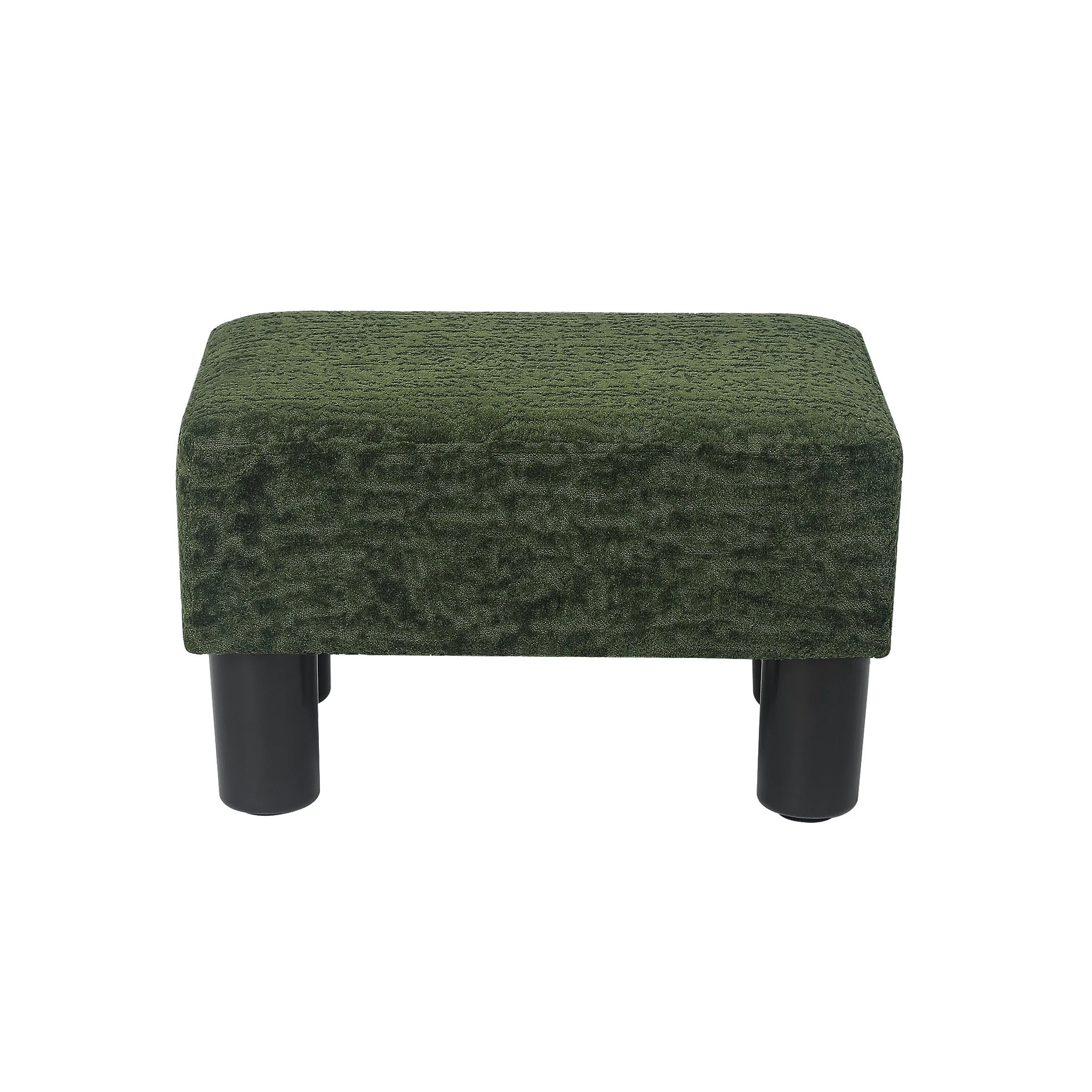 Adeco Olive Green Faux Leather Storage Ottoman – studio front view#Color_Olive Green