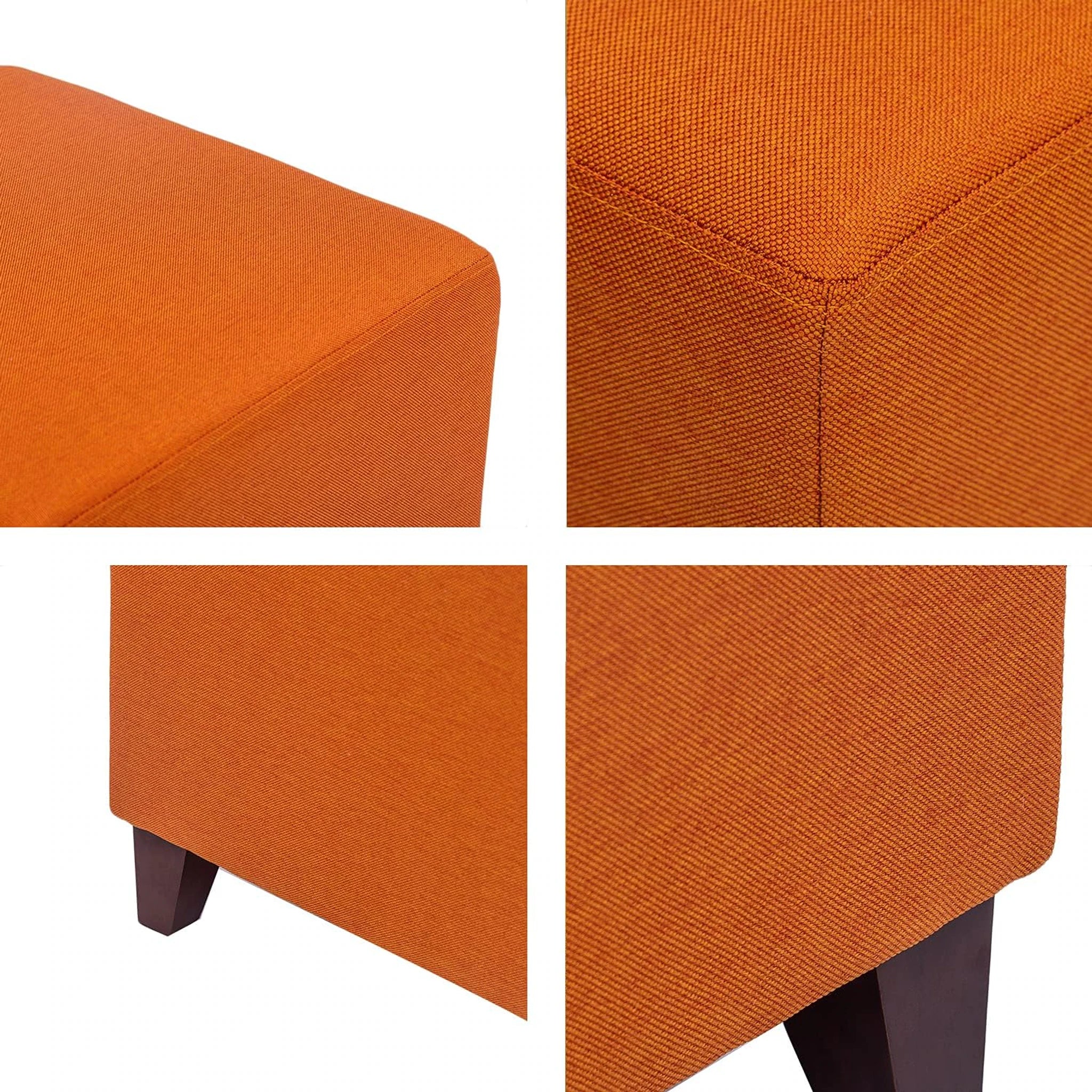 Adeco Passionate Linen Square Vanity Stool – detail and materials view