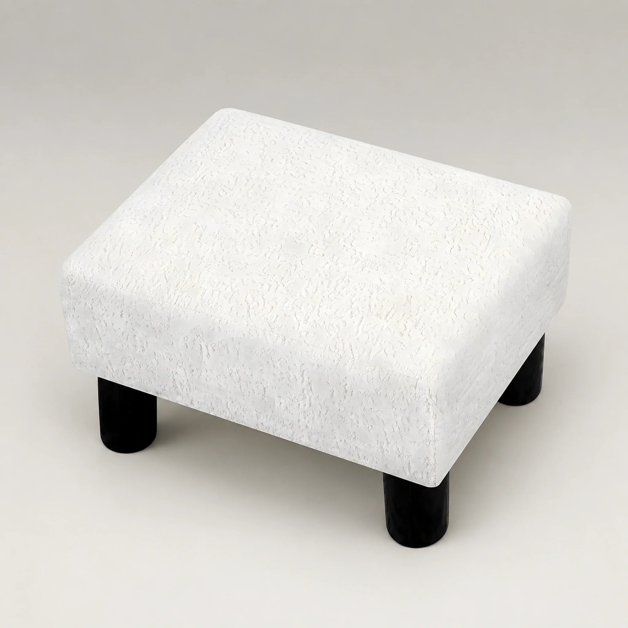Adeco White storage ottoman – warm studio front view#Color_White