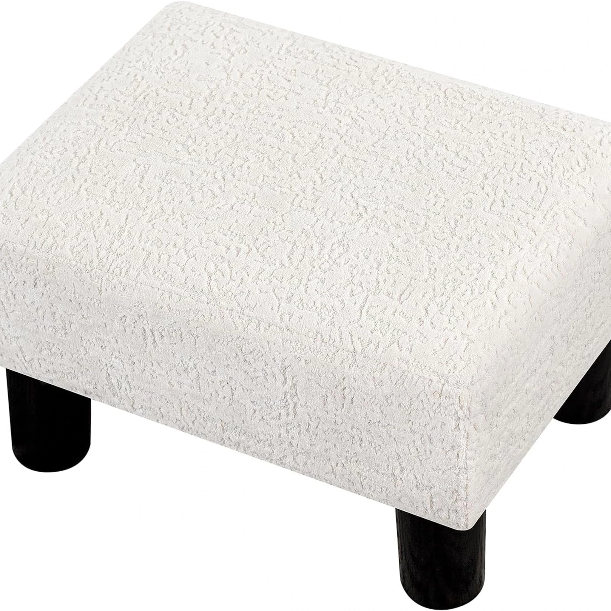 Adeco White Faux Leather Storage Ottoman – styled home scene