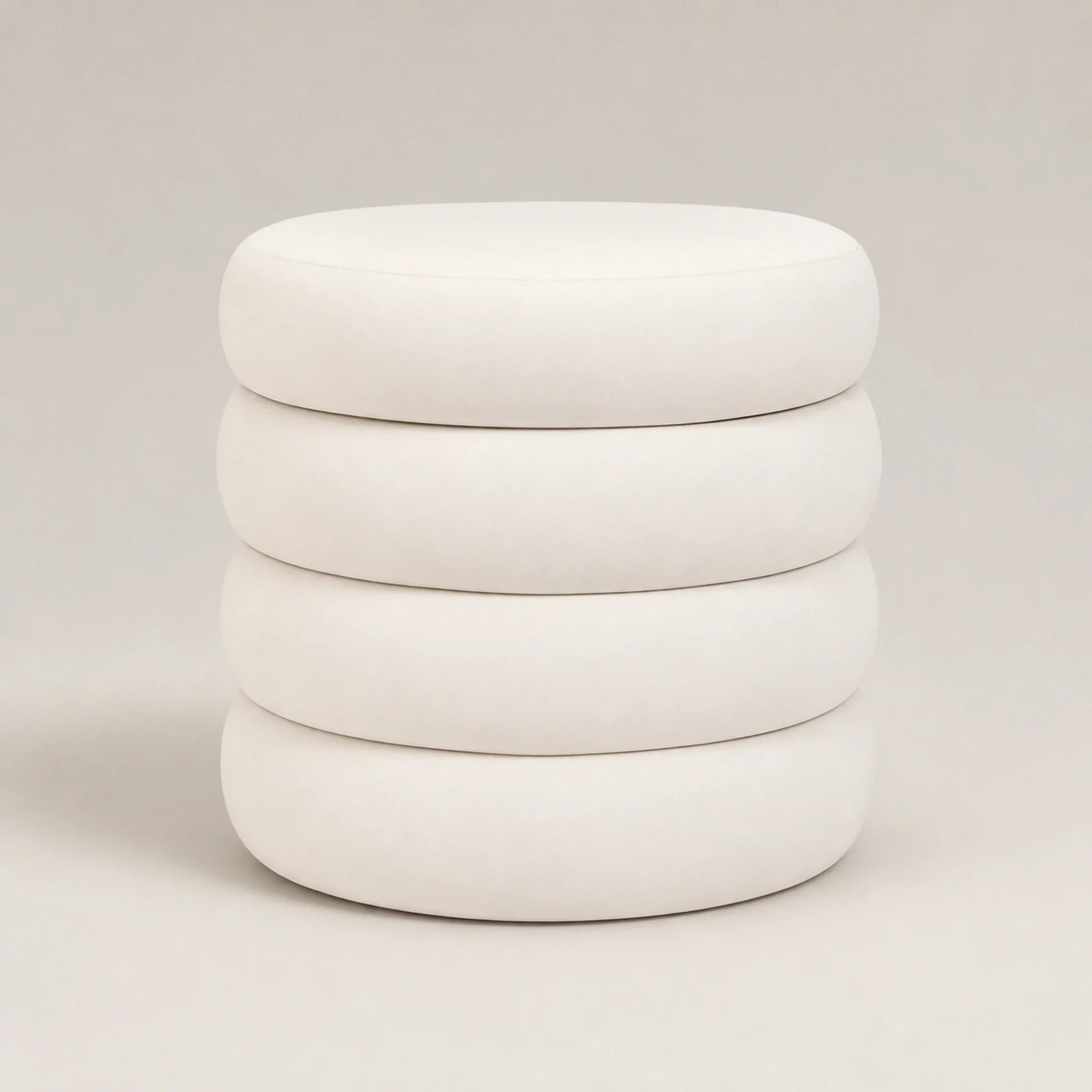 ASense Ivory storage ottoman – warm studio front view#Color_Ivory