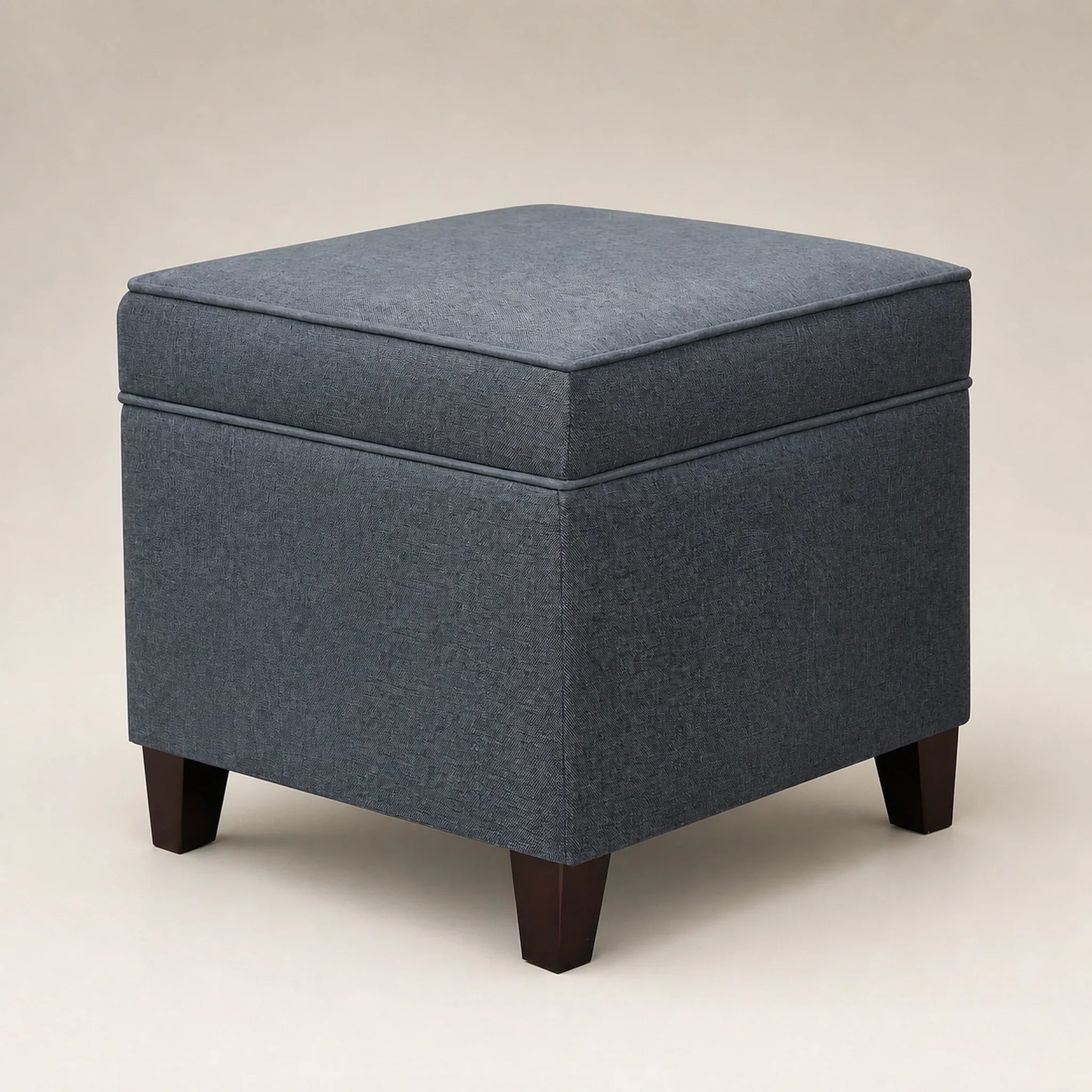 ASense Dark Grey storage ottoman – warm studio front view#Color_Dark Grey