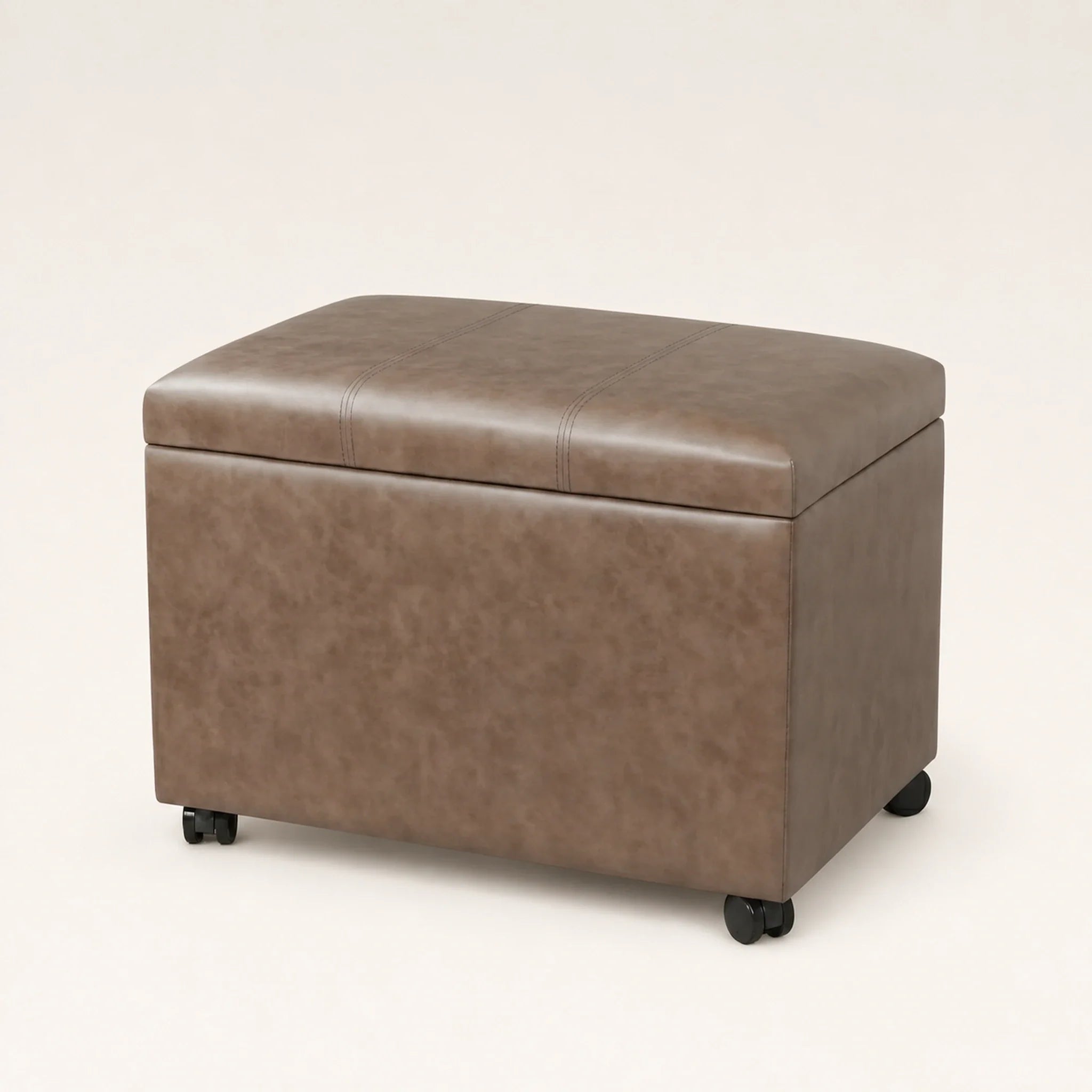 Joveco Grey, 32" Wide storage ottoman – warm studio front view#Color_Grey, 32" Wide