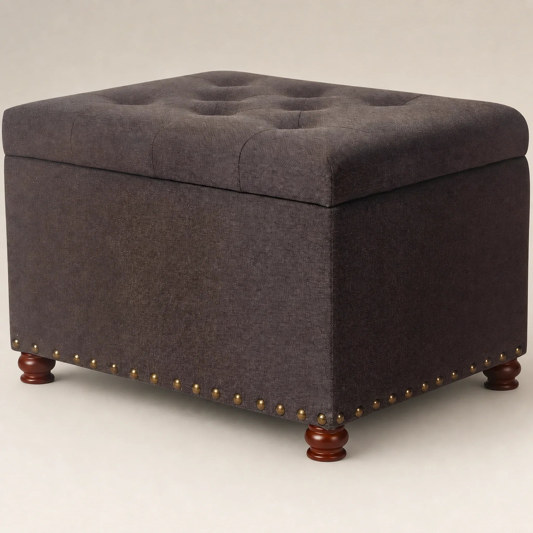 Joveco Coffee storage ottoman – warm studio front view