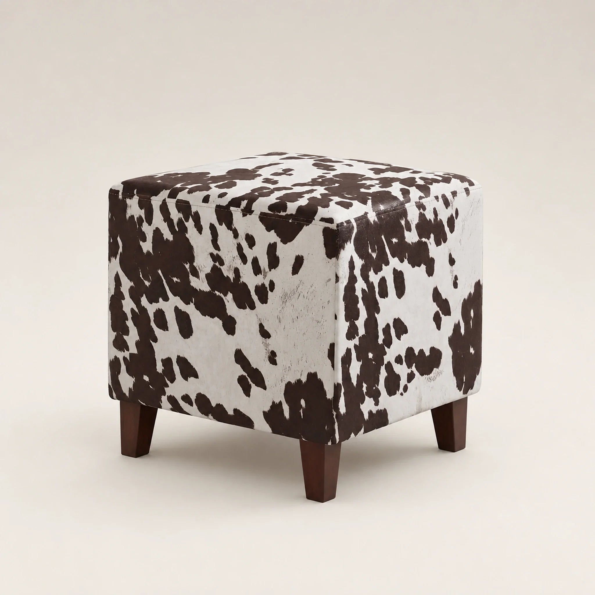 Joveco Cow Printing storage ottoman – warm studio front view#Color_Cow Printing