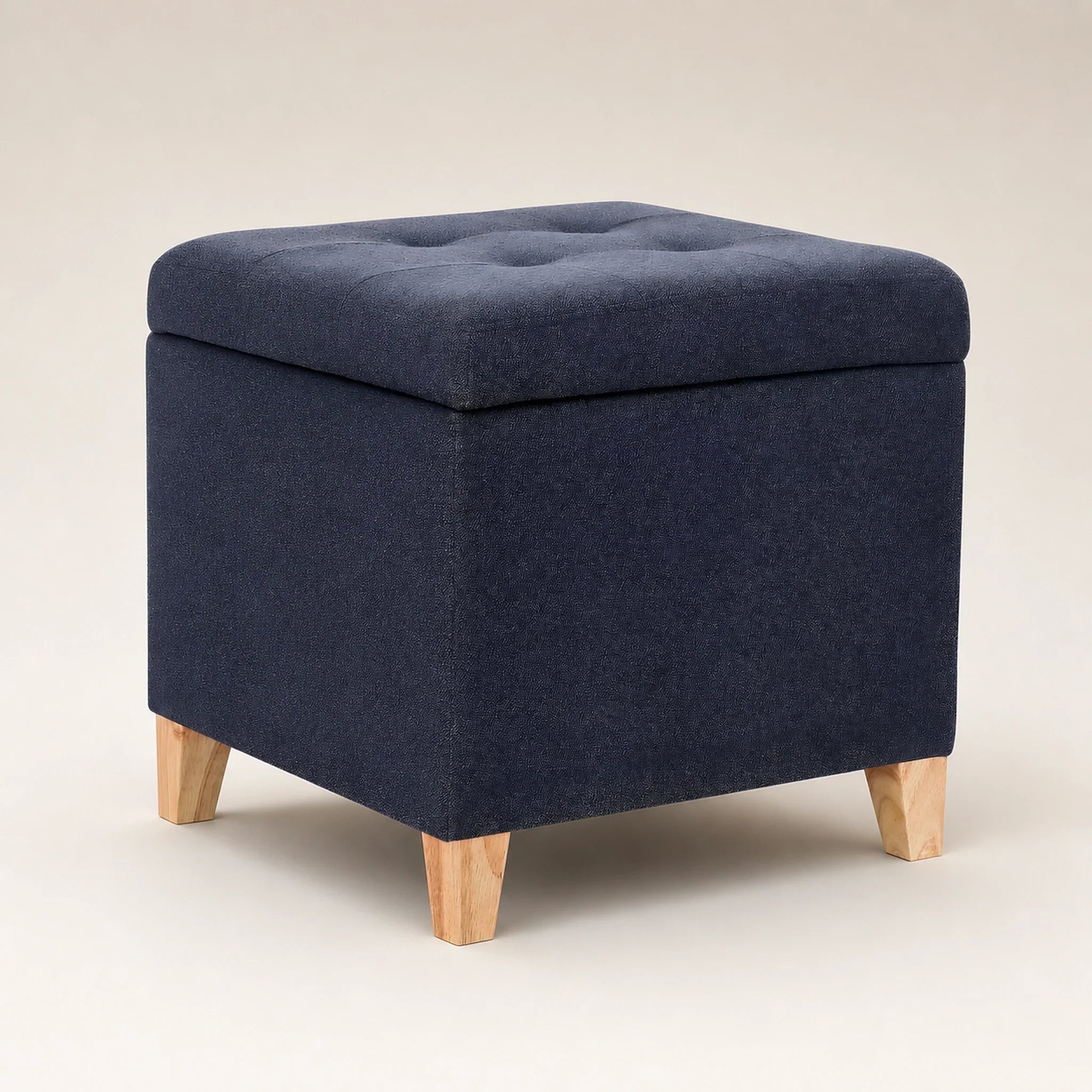 Decent Home Dark Gray storage ottoman – warm studio front view#Color_Dark Gray