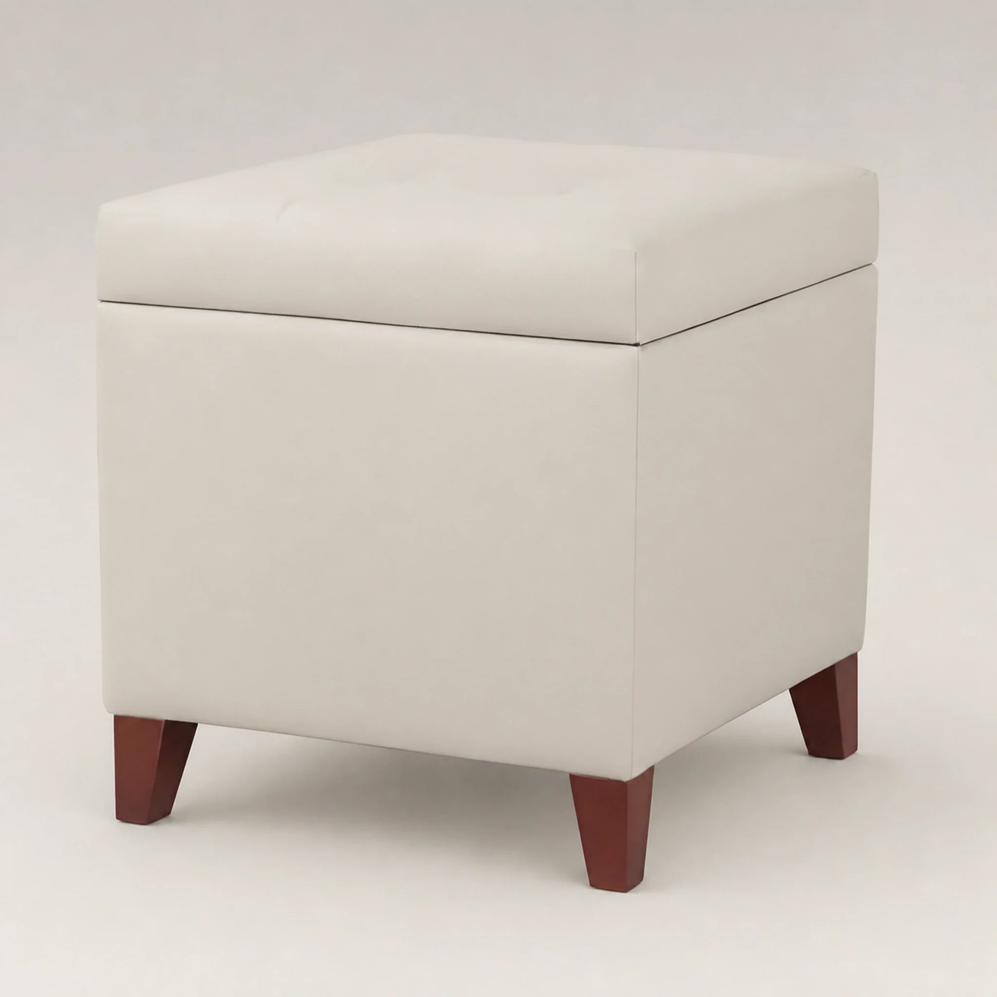 Decent Home Beige storage ottoman – warm studio front view
