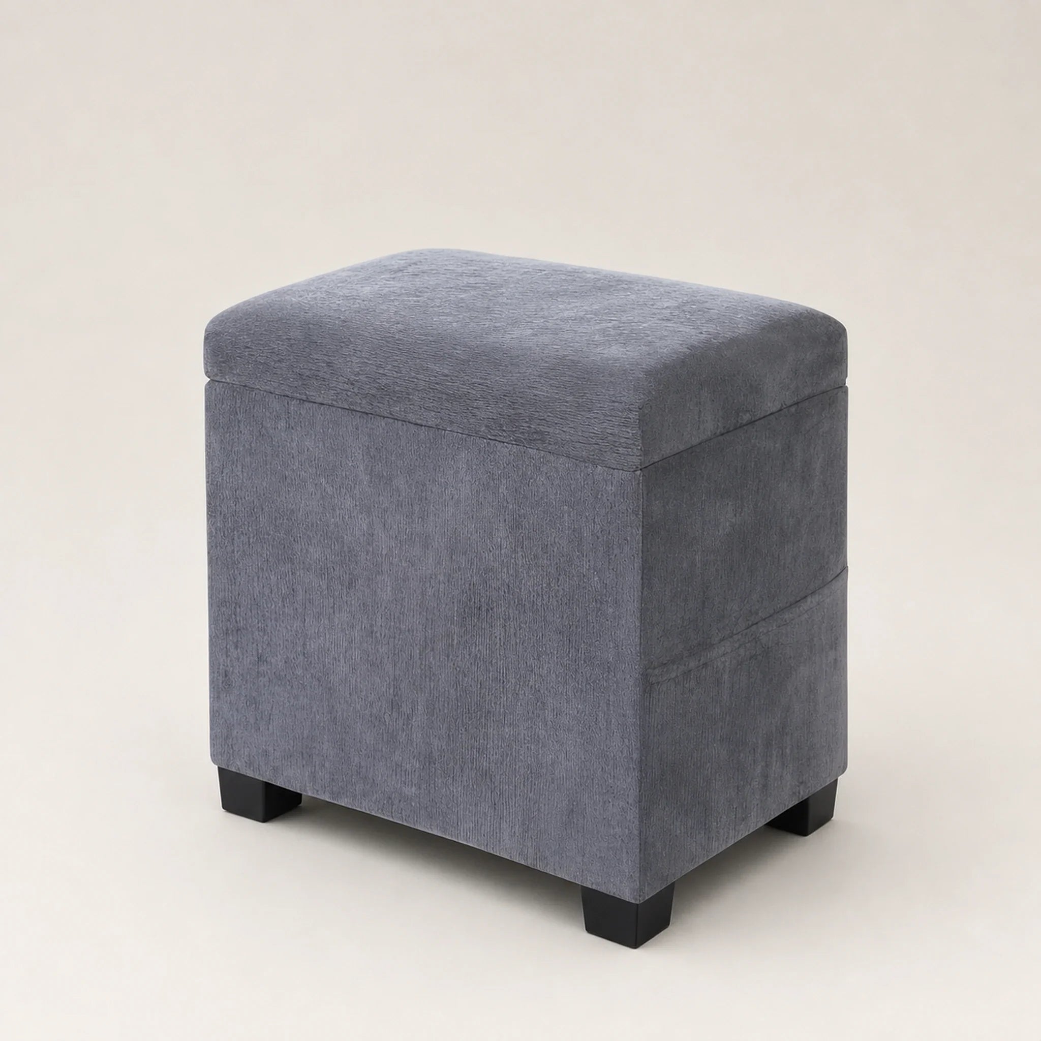 Decent Home Gray With Legs storage ottoman – warm studio front view#Color_Gray With Legs
