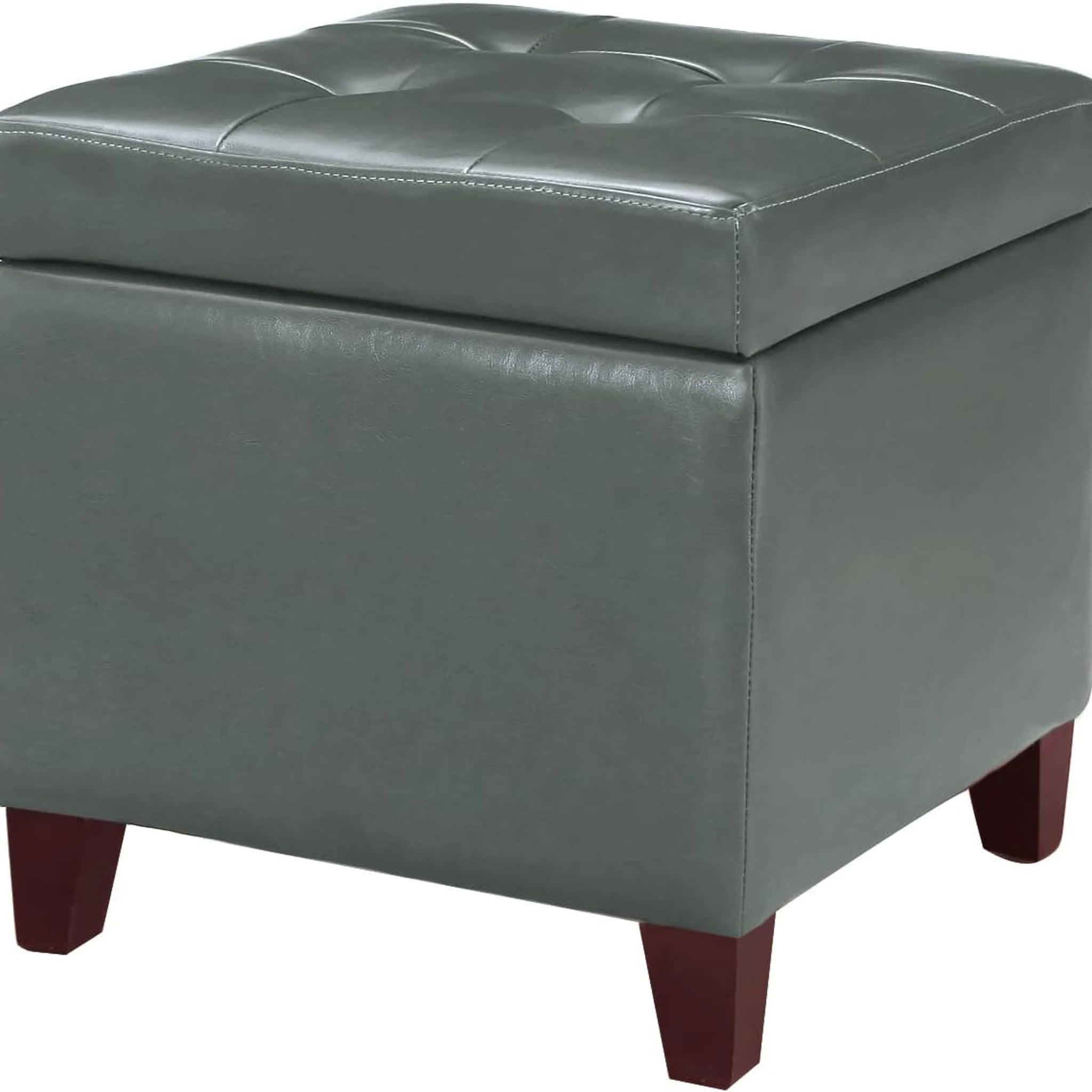 Decent Home Grey Cement Faux Leather Storage Ottoman – styled home scene