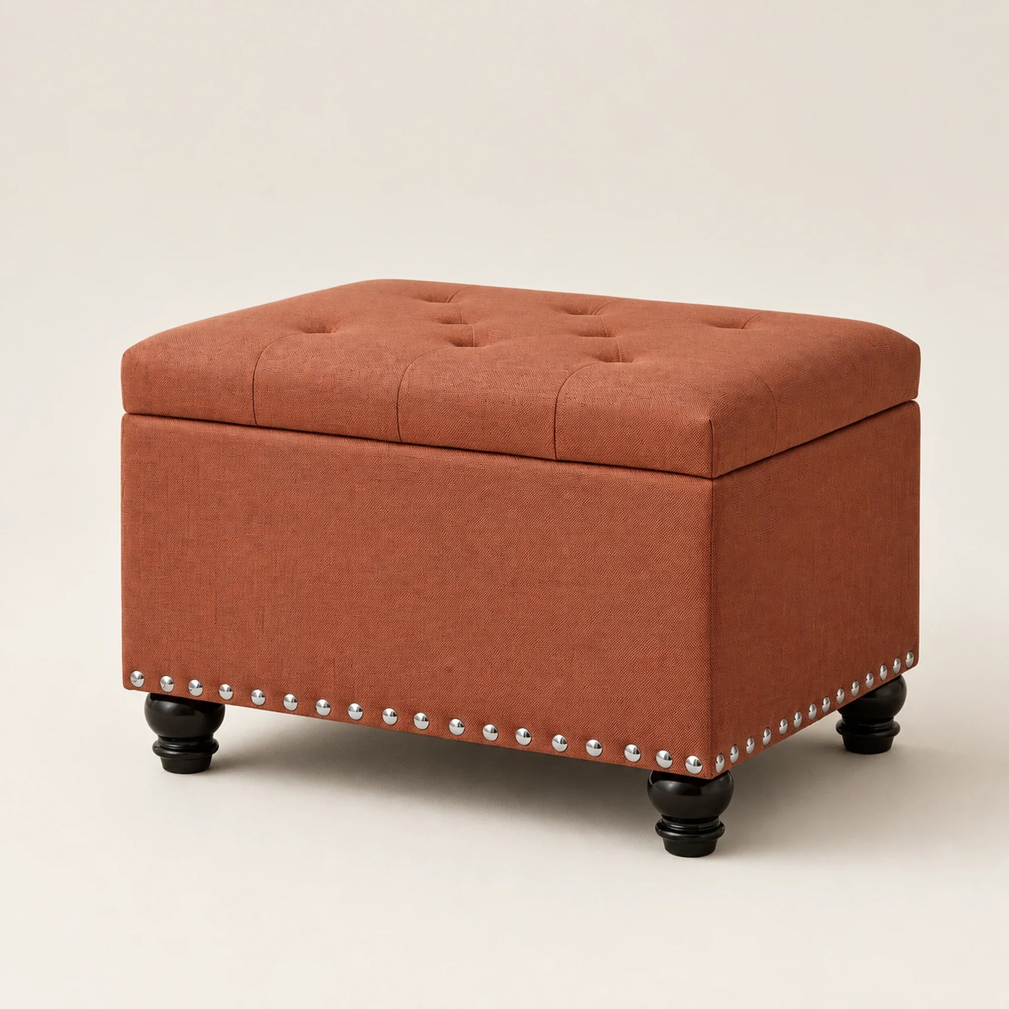 Decent Home Rust storage ottoman – warm studio front view