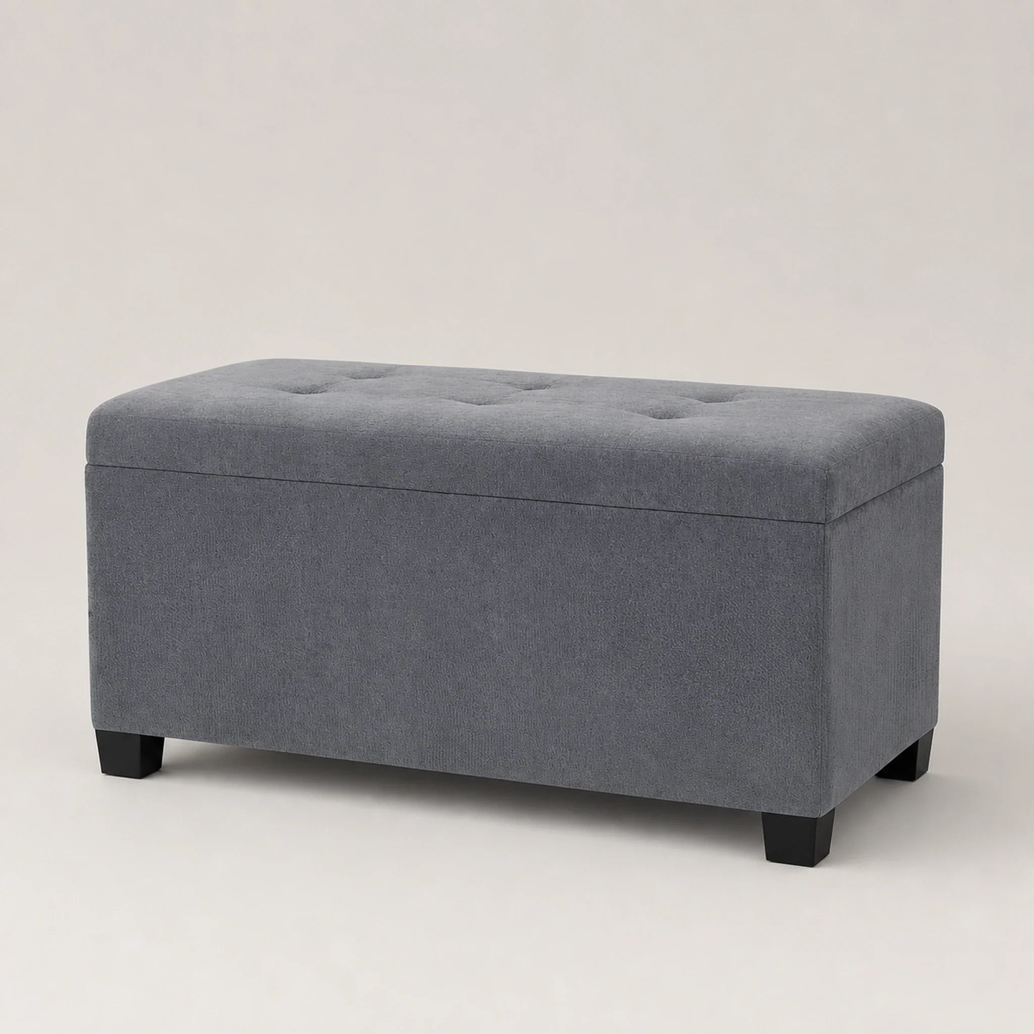 Deco Grey storage ottoman – warm studio front view#Color_Grey
