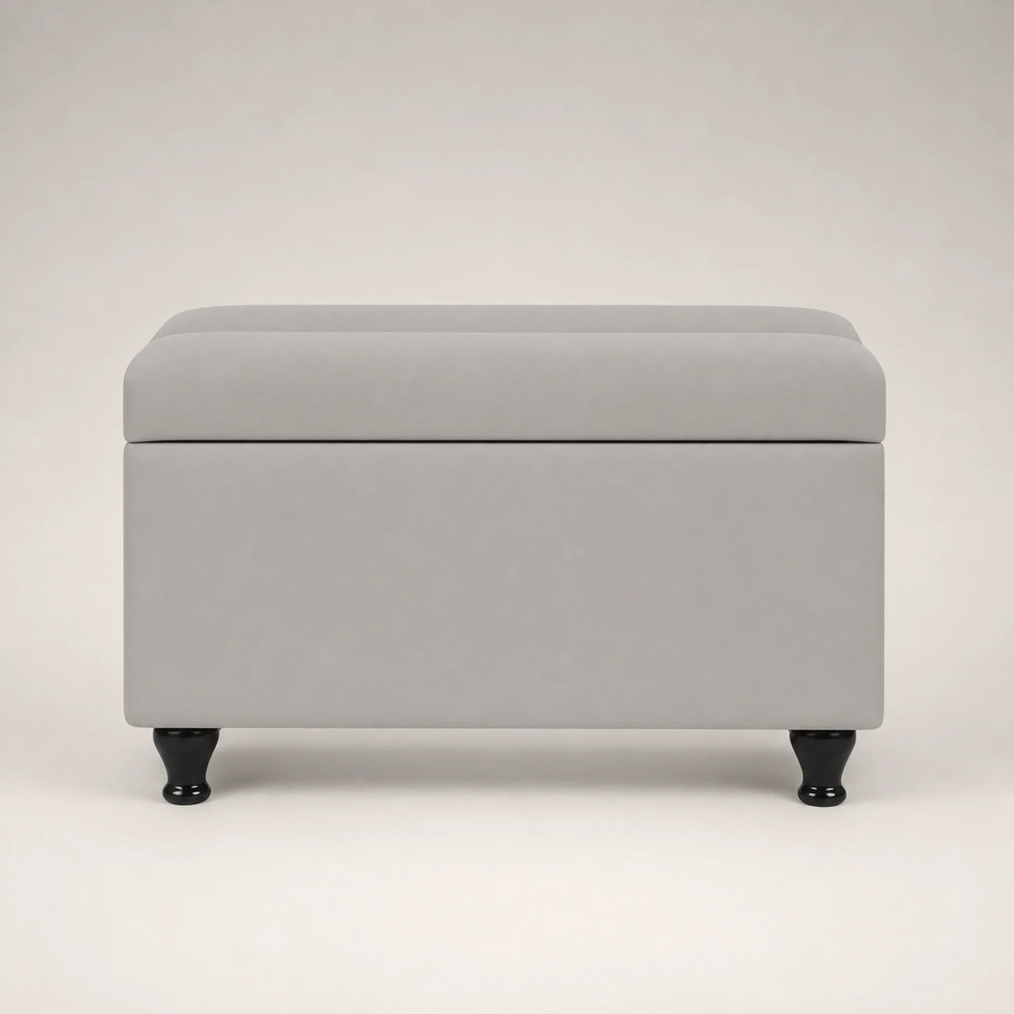 Deco Grey storage ottoman – warm studio front view#Color_Grey