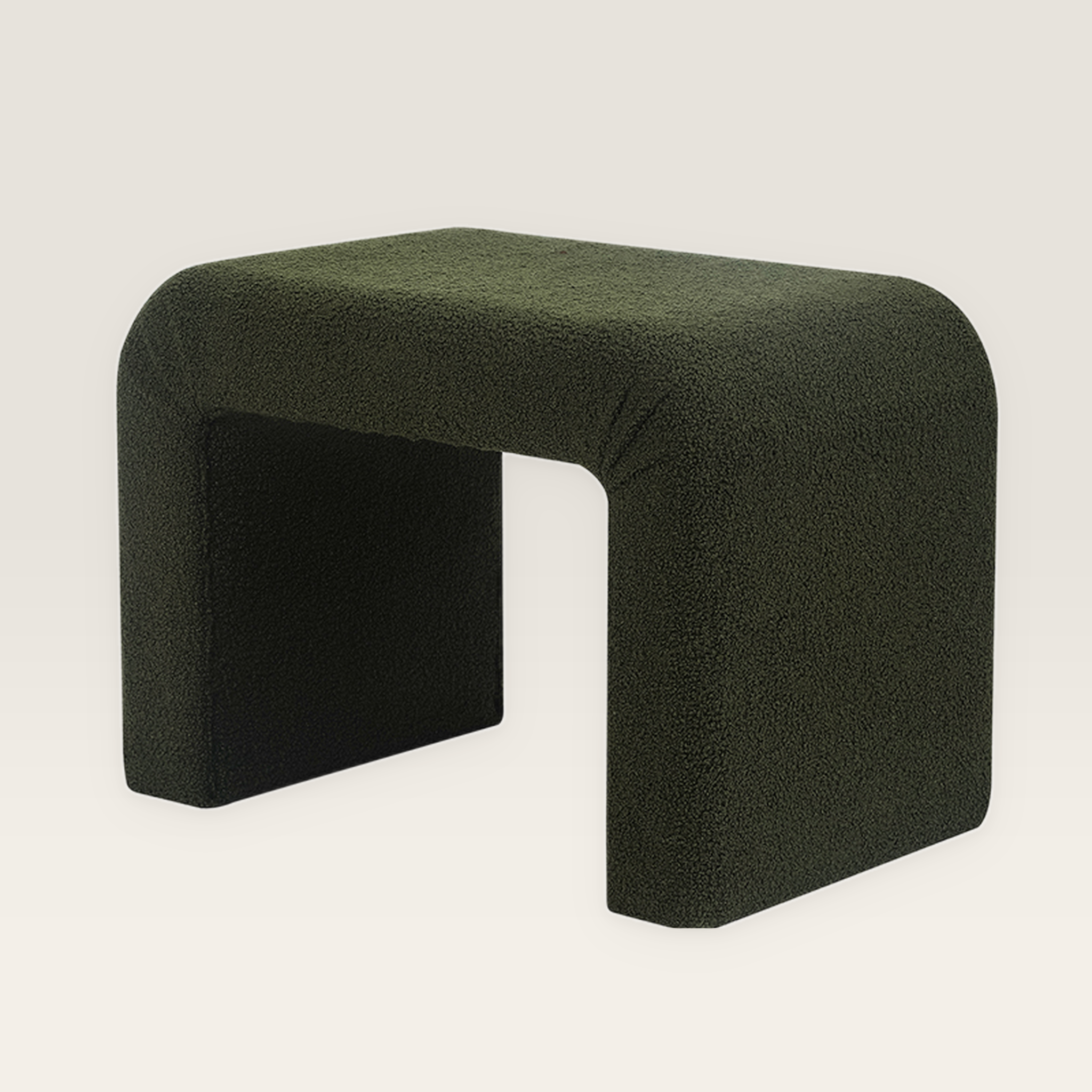 Edeco 24 Inch Dark Green Boucle Vanity Stool