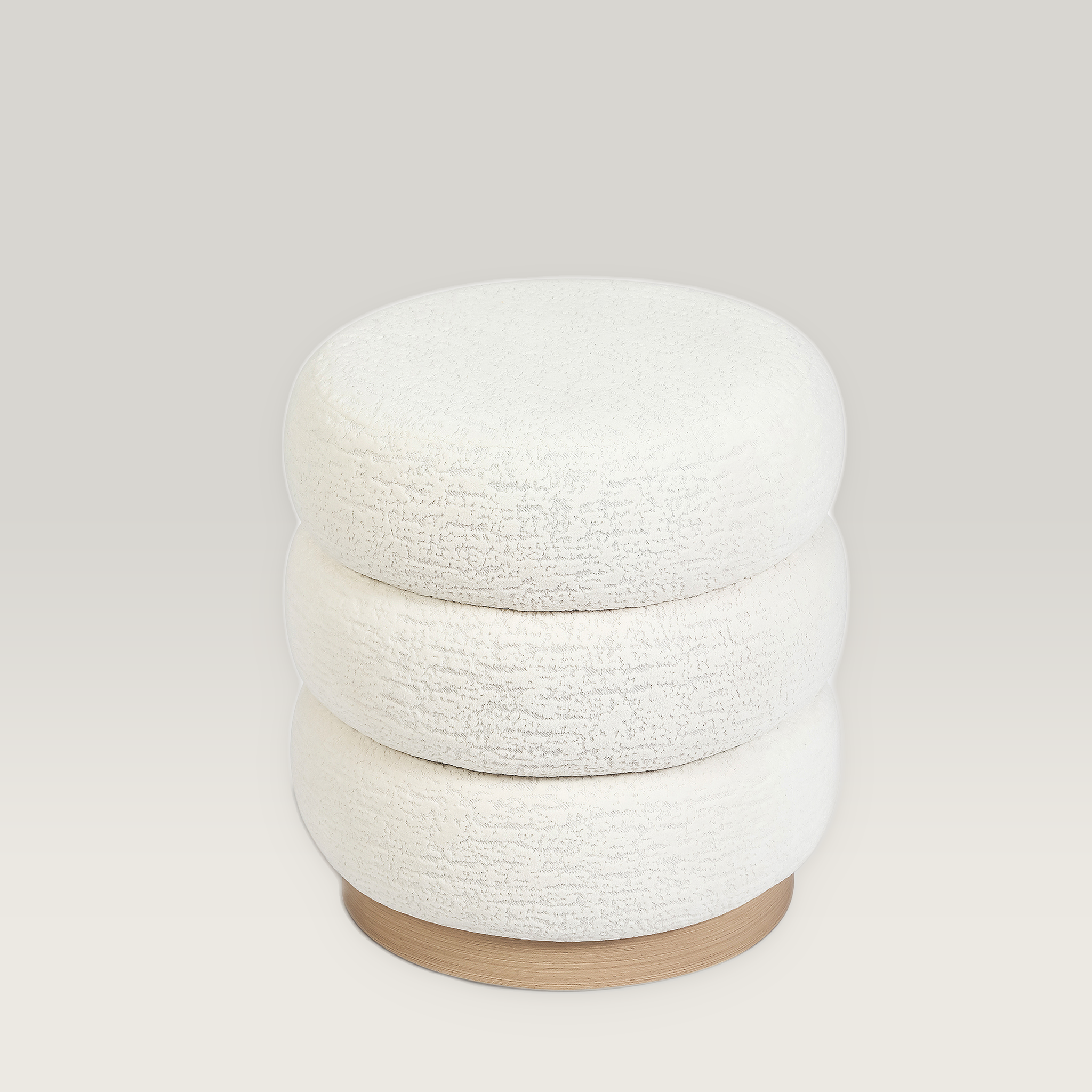 Edeco White storage ottoman – warm studio front view#Color_White