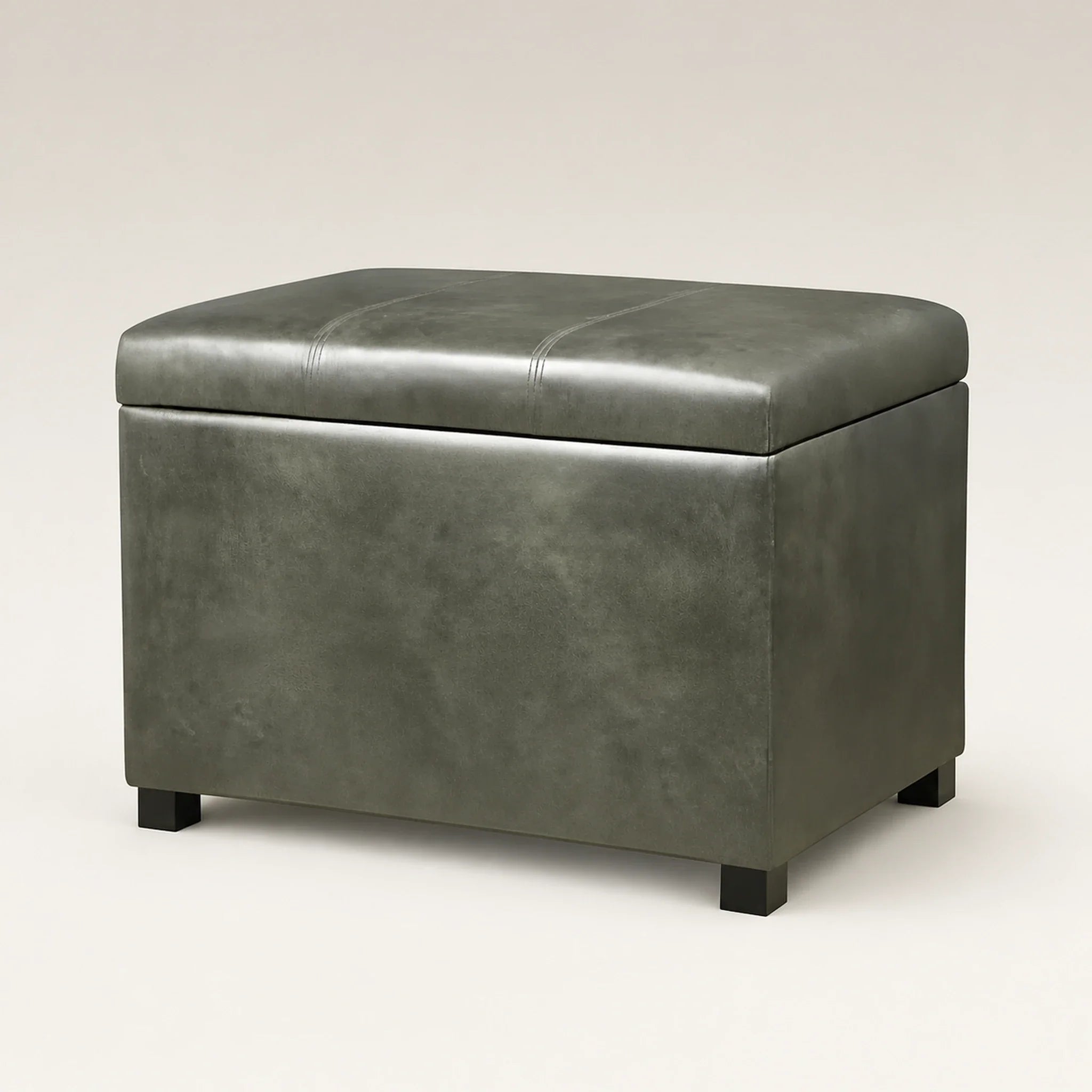 Joveco Green storage ottoman – warm studio front view#Color_Green