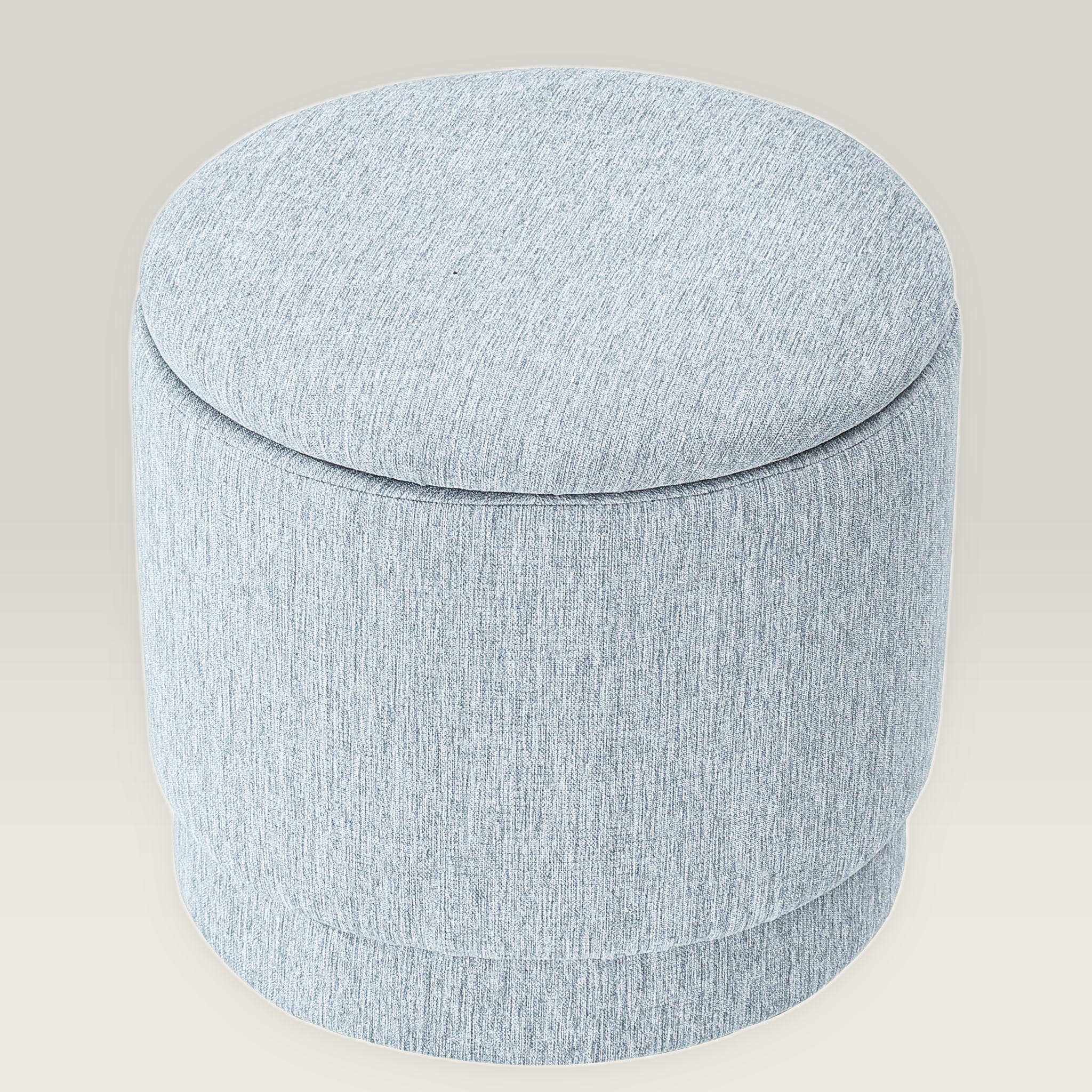 Homebeez 15 Inch Beige Fabric Round Storage Ottoman Set Of 2