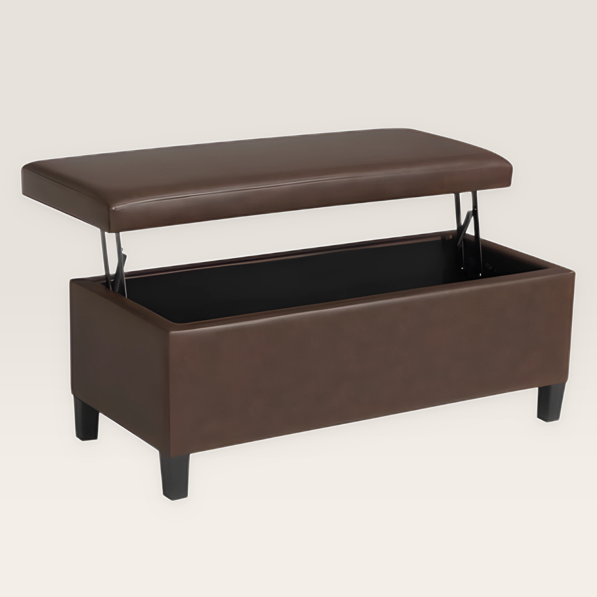 Homebeez Blackened Red storage ottoman – warm studio front view#Color_Blackened Red