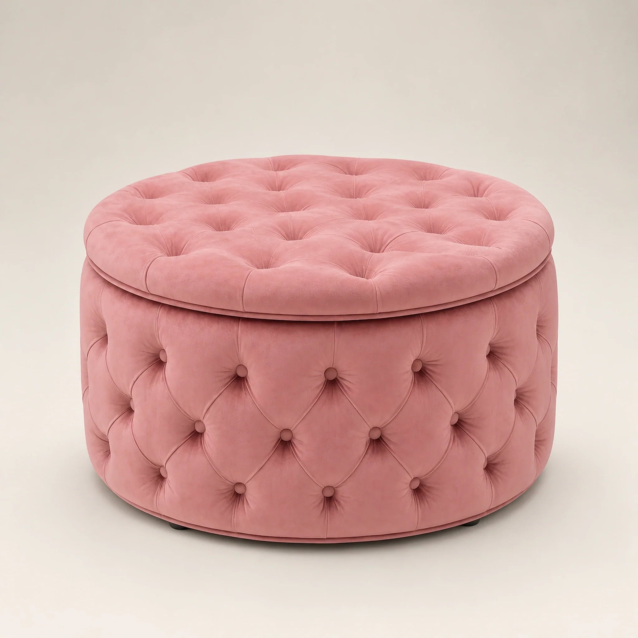 Homebeez Rose storage ottoman – warm studio front view#Color_Rose