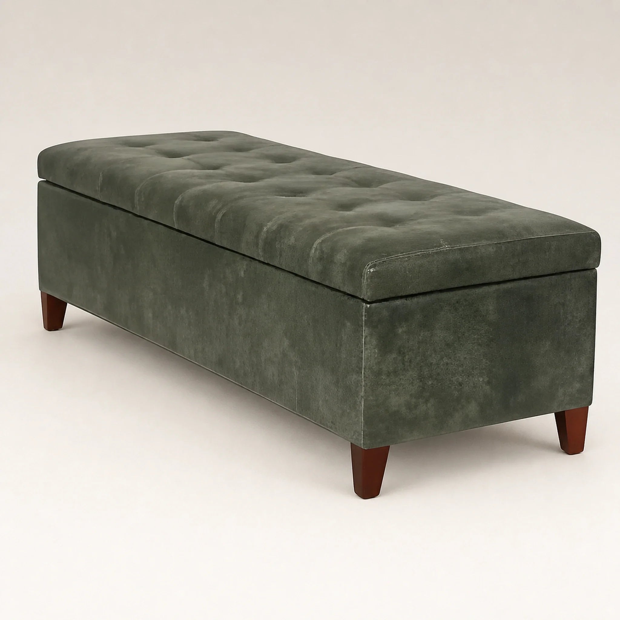 ASense Green storage ottoman – warm studio front view#Color_Green