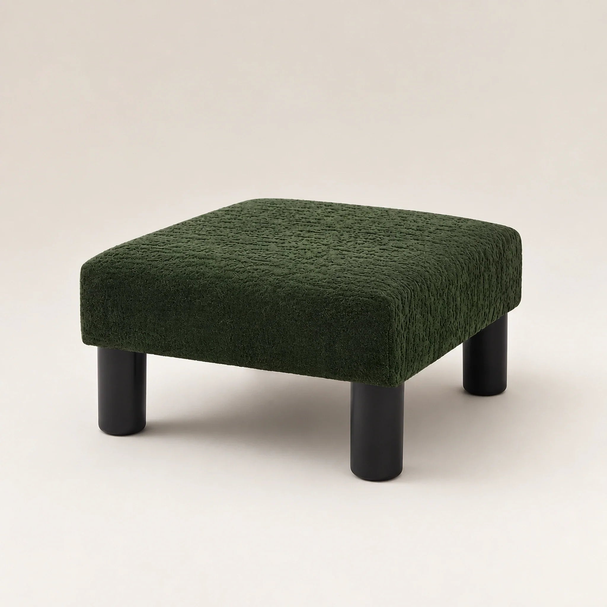Joveco Deep Green storage ottoman – warm studio front view#Color_Deep Green