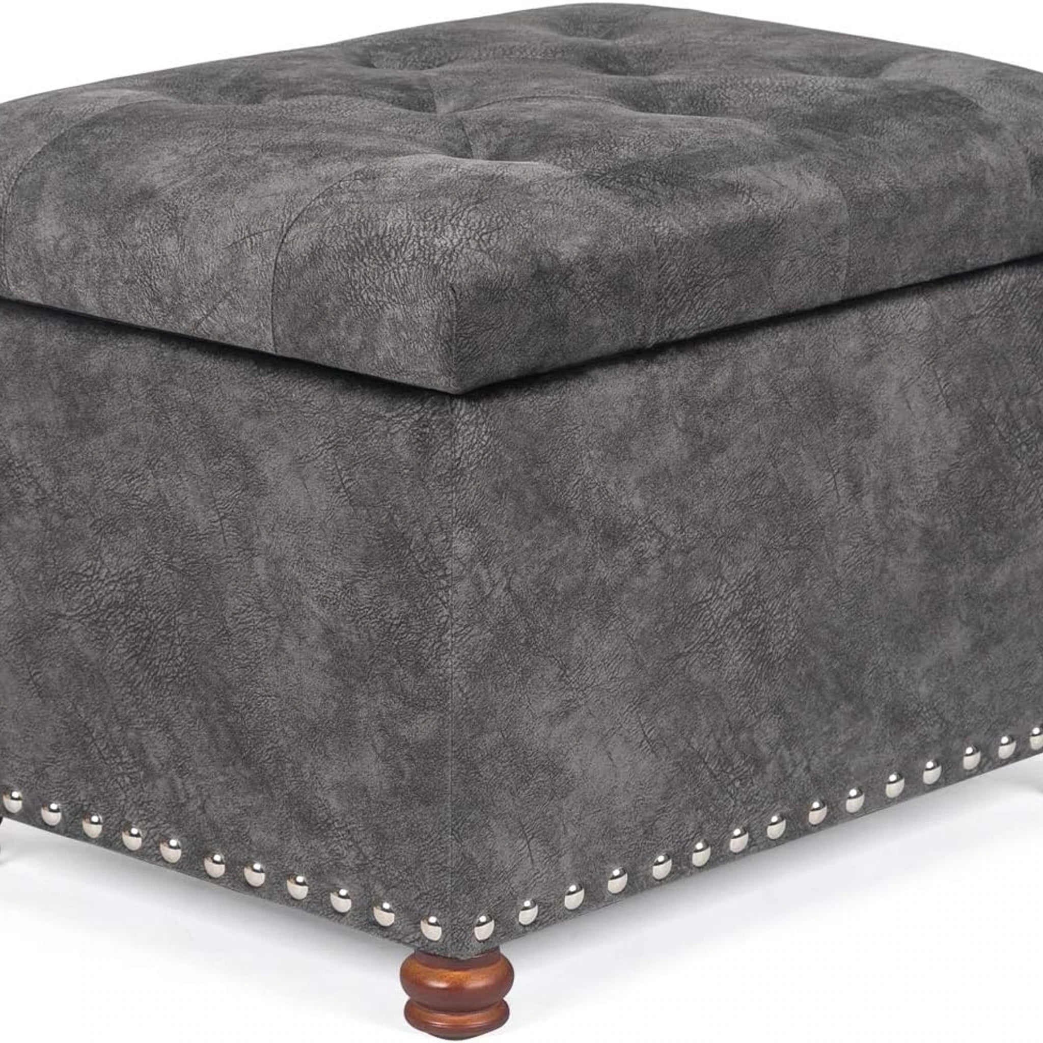 Joveco Gray Fabric Storage Ottoman – styled home scene