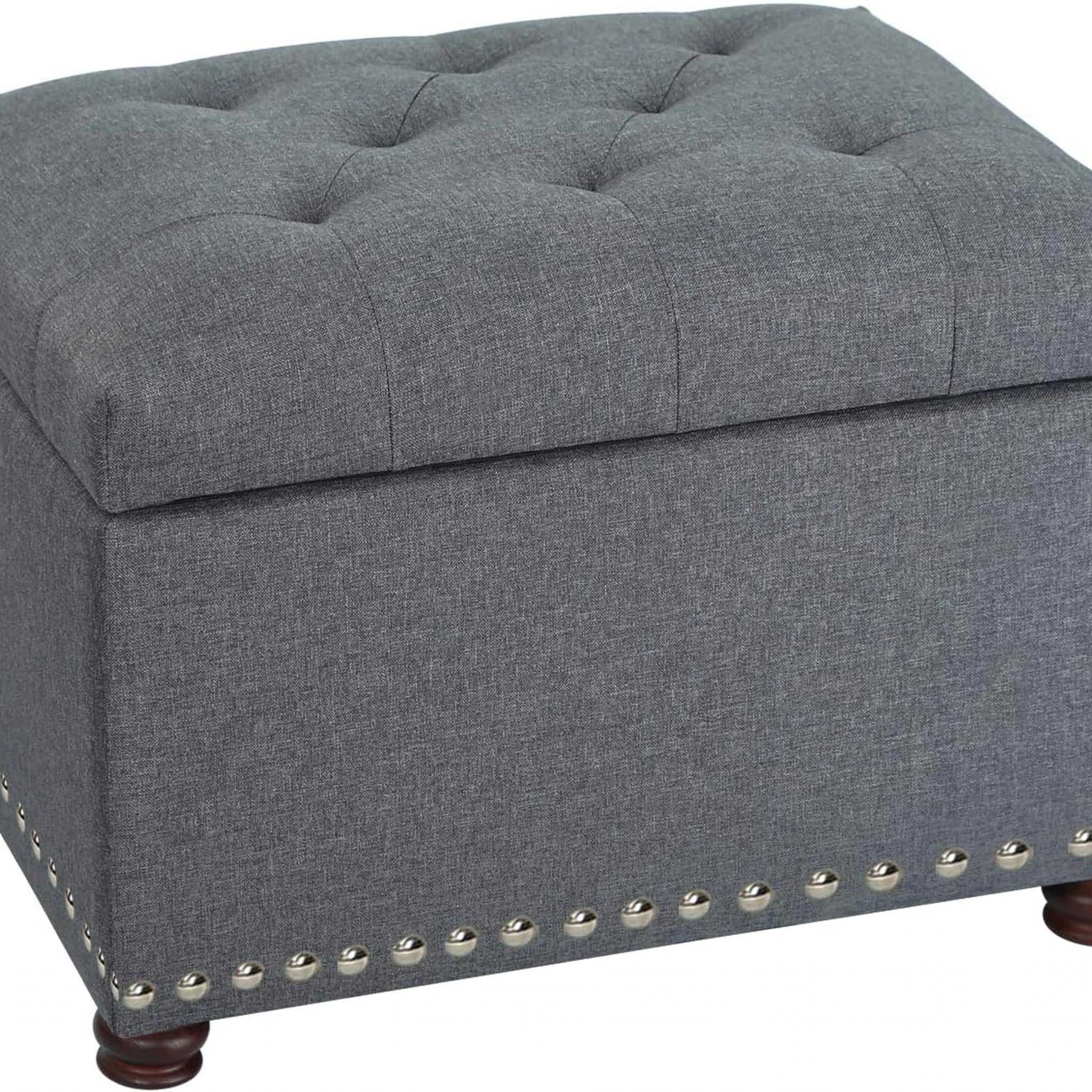 Joveco Grey Fabric Storage Ottoman – styled home scene