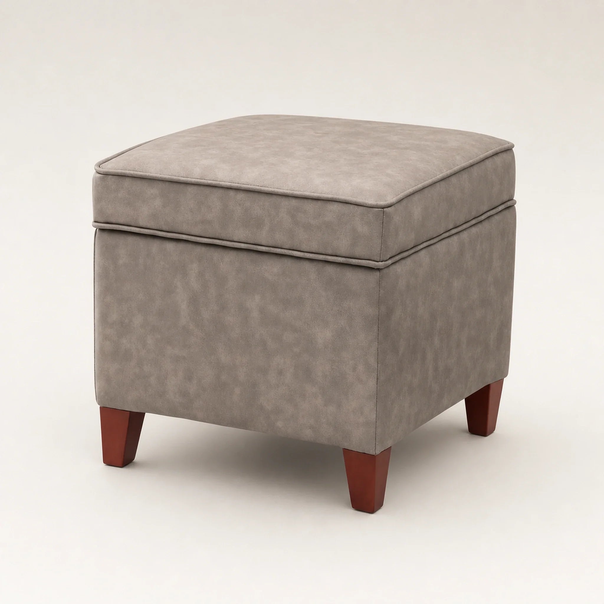ASense Grey storage ottoman – warm studio front view#Color_Grey