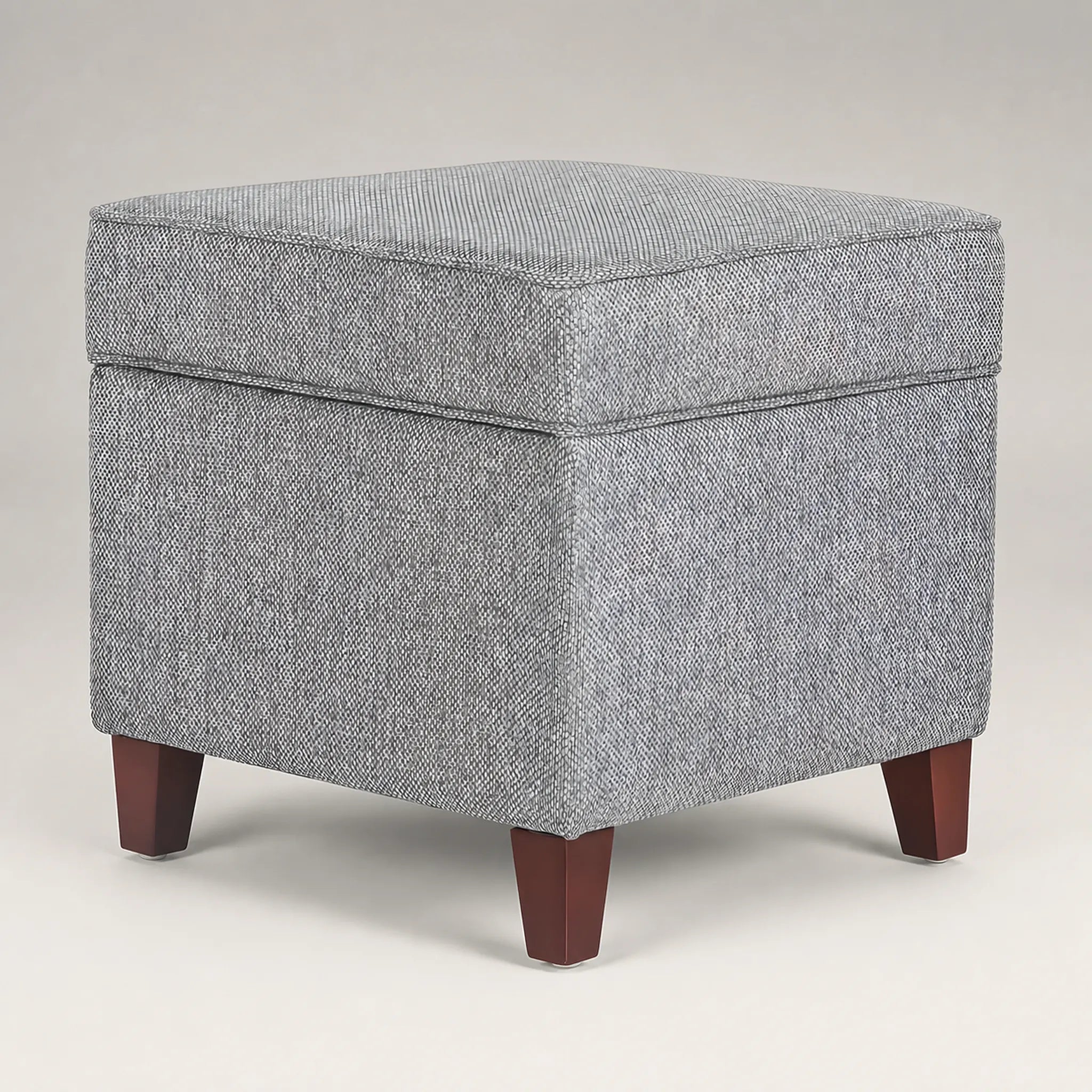 Adeco Light Gray storage ottoman – warm studio front view#Color_Light Gray